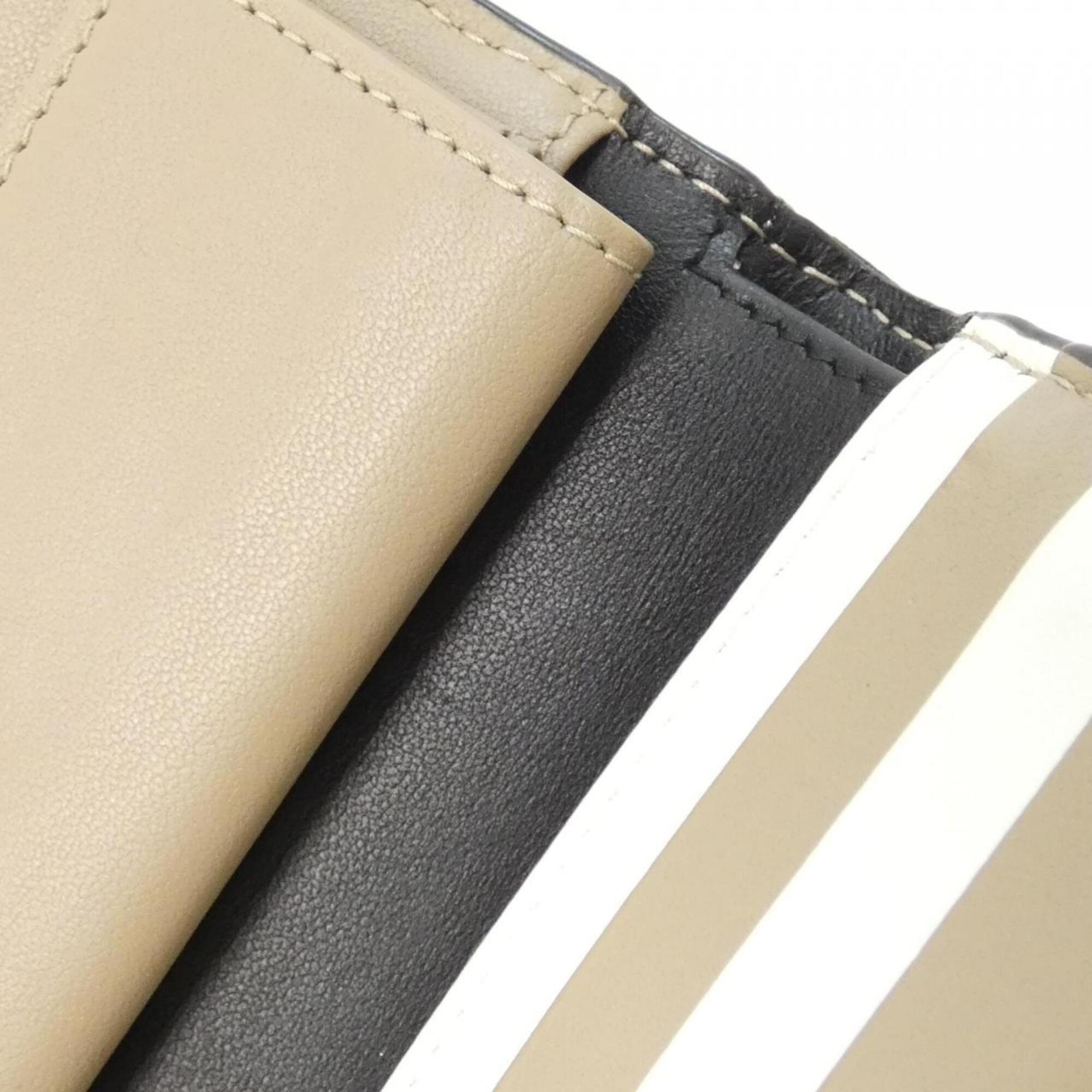 Christian Dior Black White Leather Wallet (Bi-Fold) (Pre-Owned)
