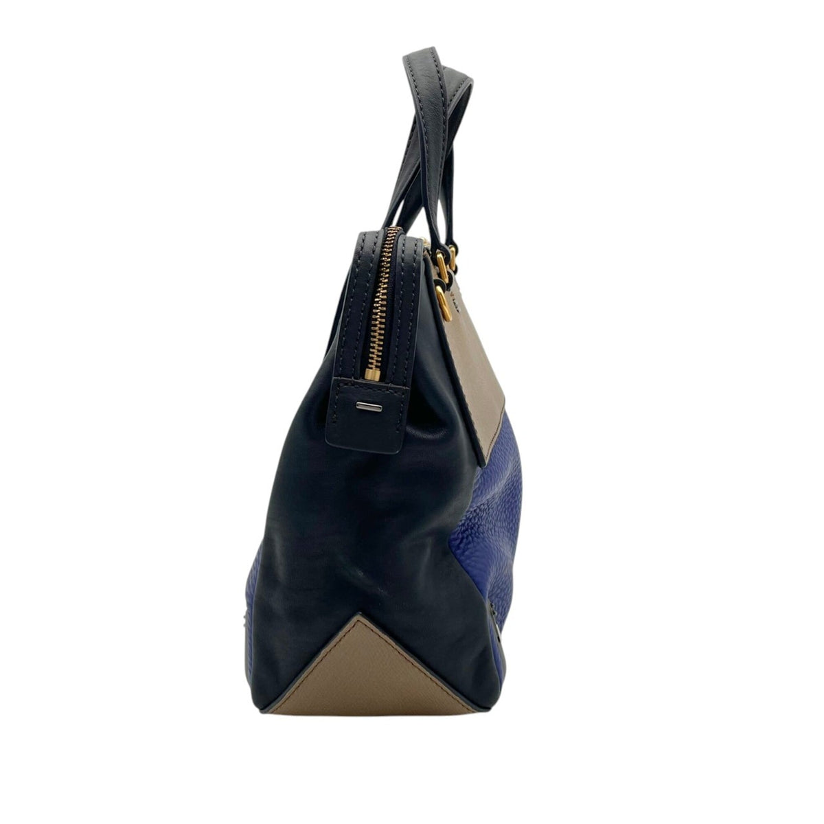 Marc By Marc Jacobs Beige Blue Leather Handbag Tote Bag (Pre-Owned)