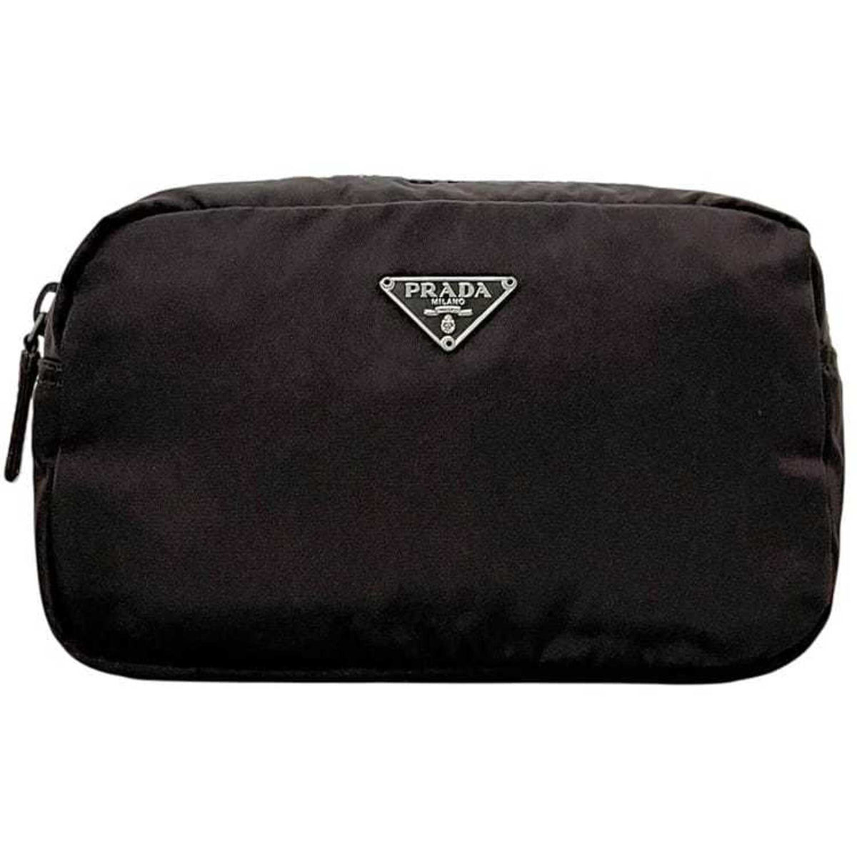 Prada Brown Dark Brown Nylon Pouch (Pre-Owned)