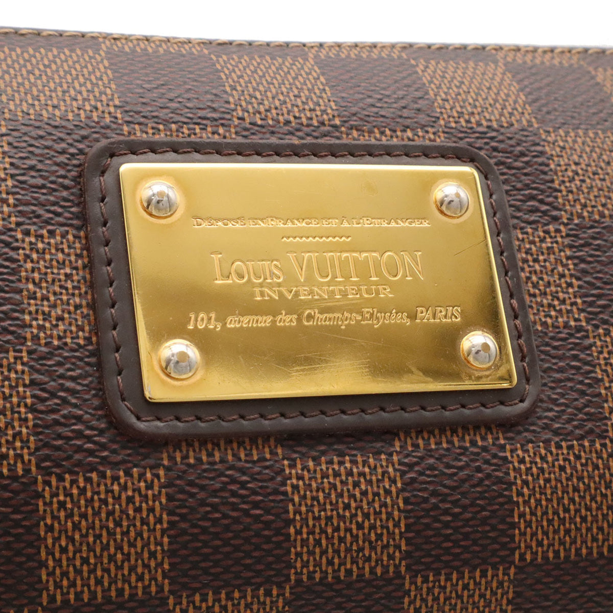 Louis Vuitton Brown Damier Canvas White Pvc Clutch Bag Handbag Pouch Shoulder Bag (Pre-Owned)