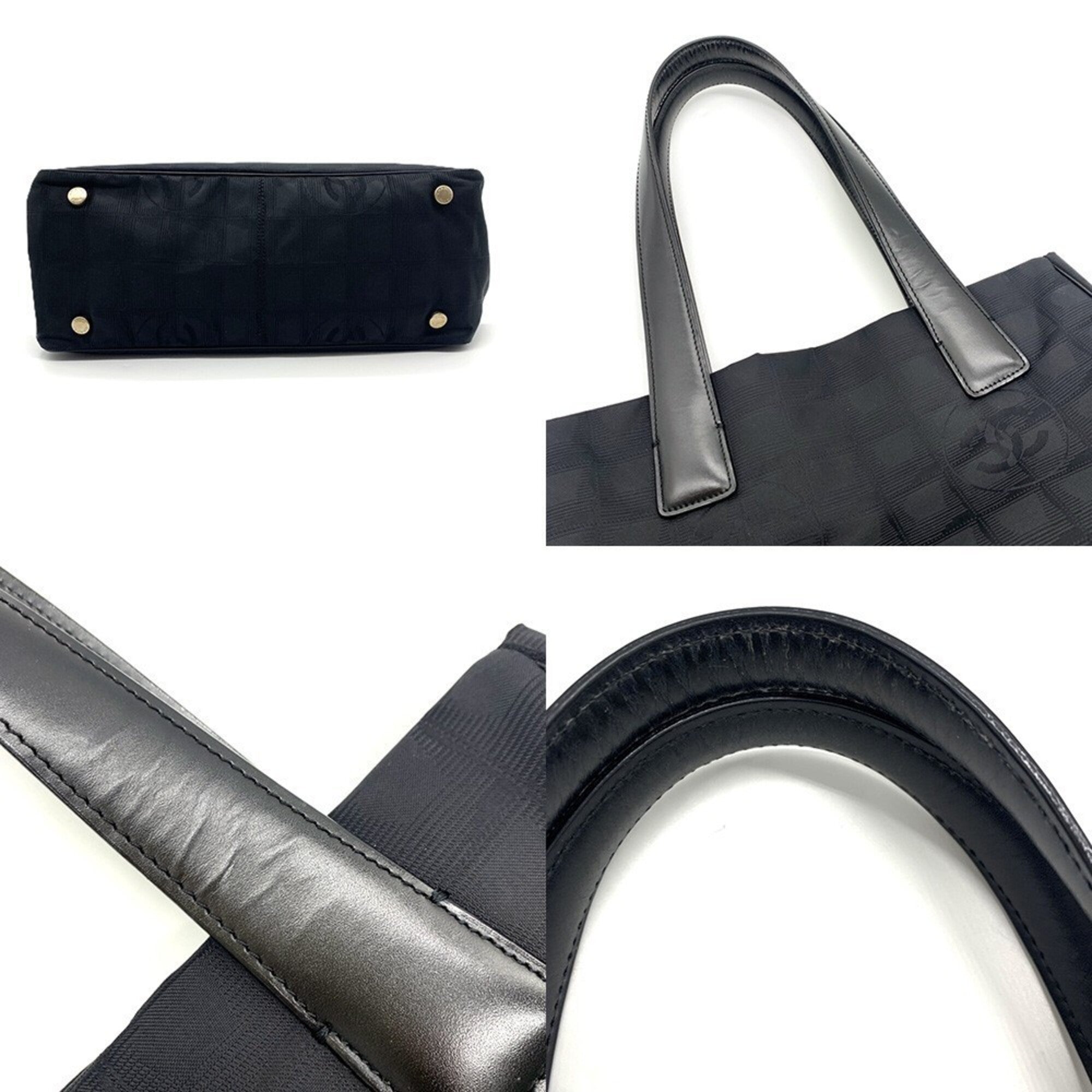 Chanel New Travel Line Black Nylon Handbag Shoulder Bag (Pre-Owned)