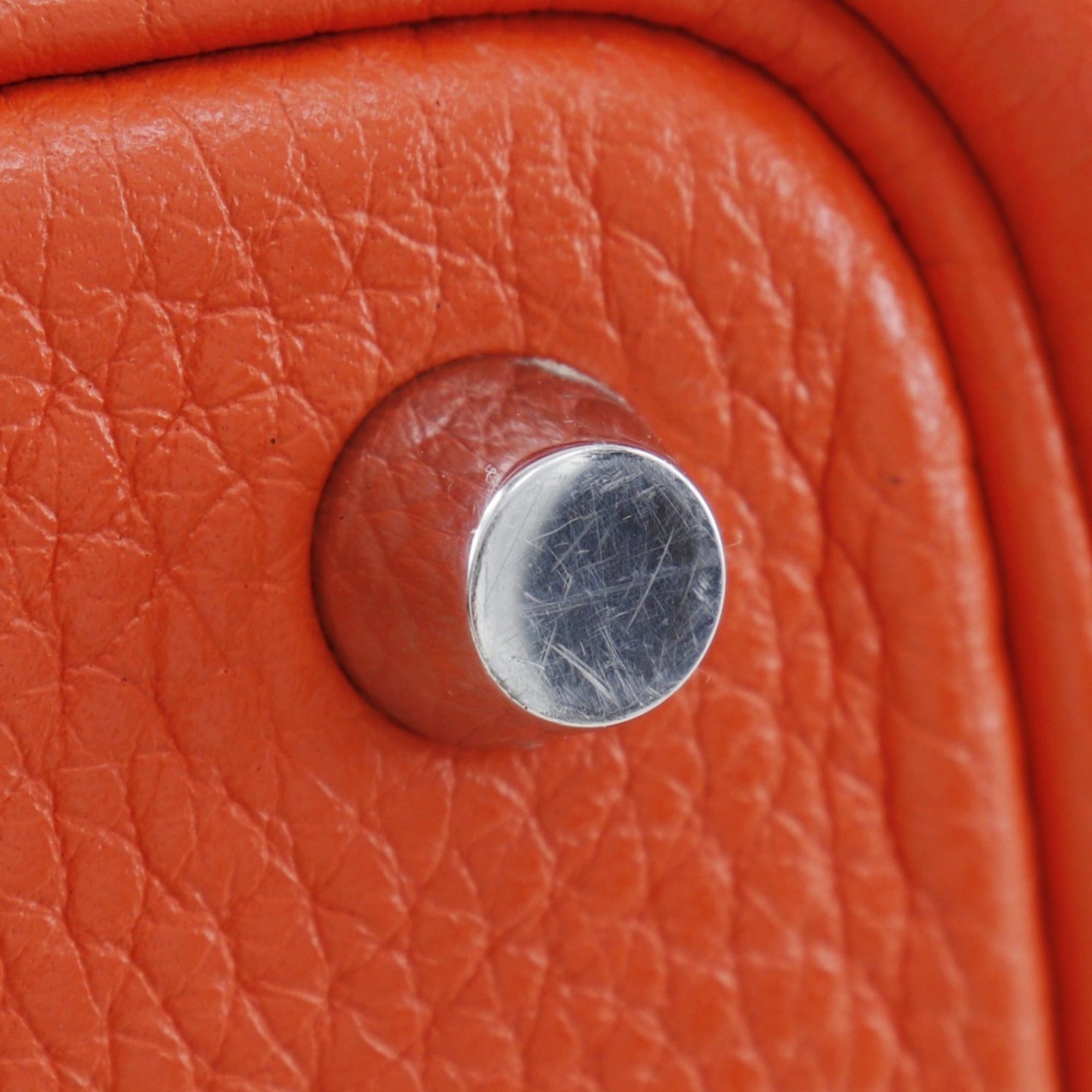 Hermes Orange Taurillon Clemence Leather Handbag (Pre-Owned)