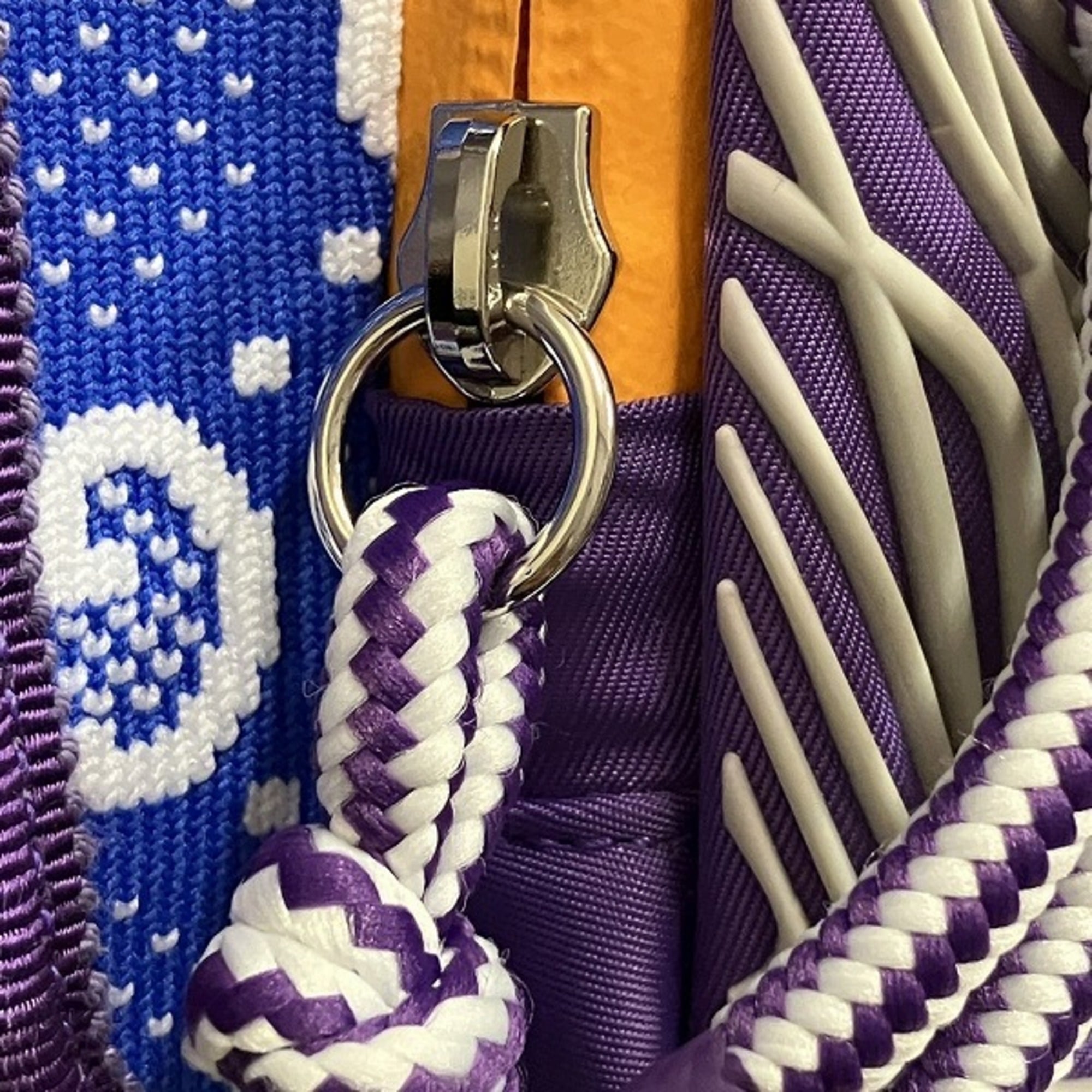 Gucci Blue Orange Purple Nylon Handbag Shoulder Bag Sling Bag (Pre-Owned)