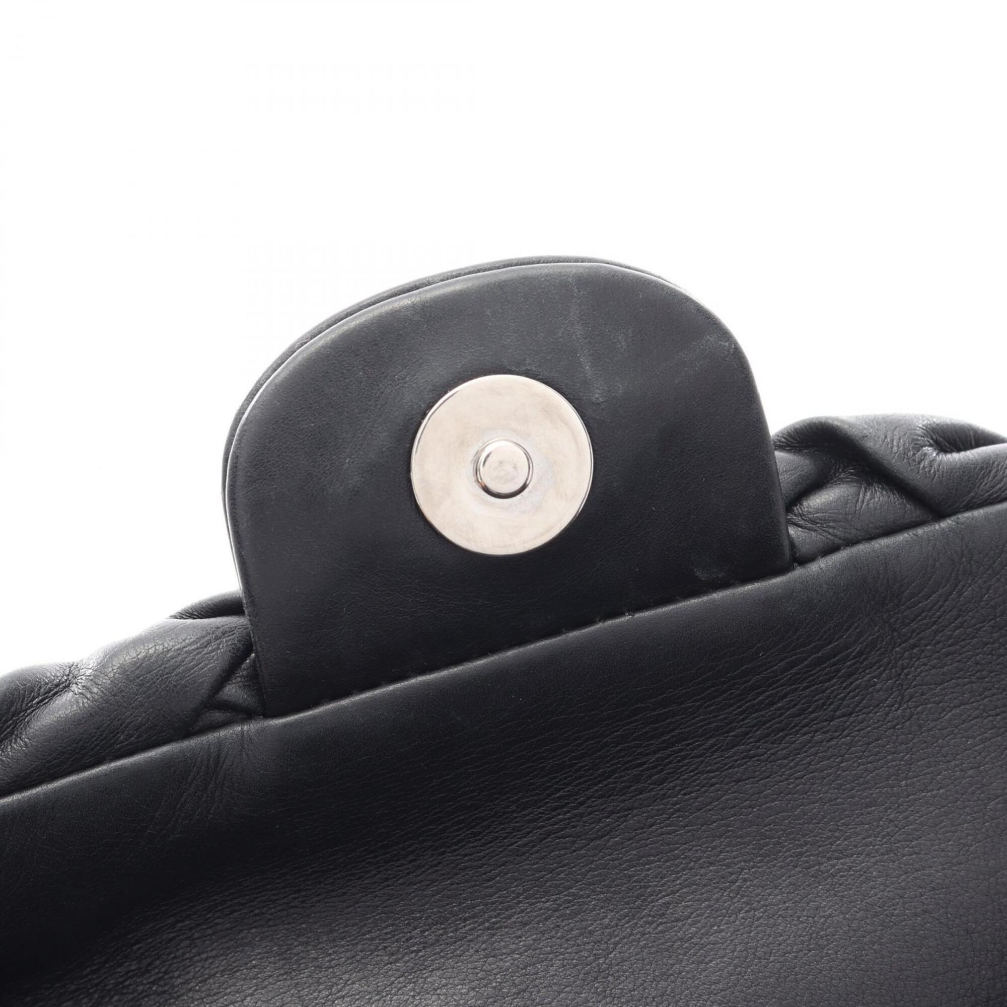Chanel Black Leather Handbag Shoulder Bag (Pre-Owned)