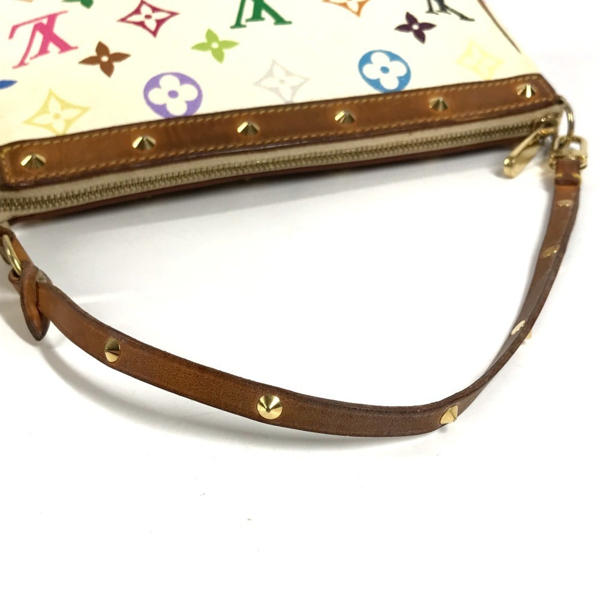 Louis Vuitton Blanc White Monogram Multicolore Handbag Pouch Shoulder Bag (Pre-Owned)