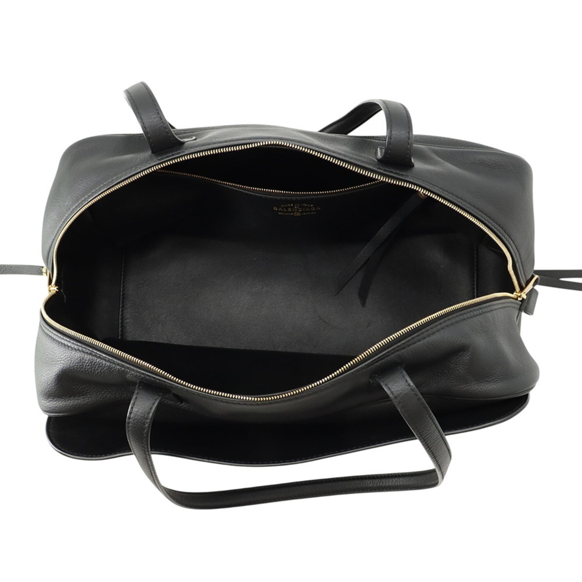 Balenciaga Black Leather Handbag Shoulder Bag (Pre-Owned)