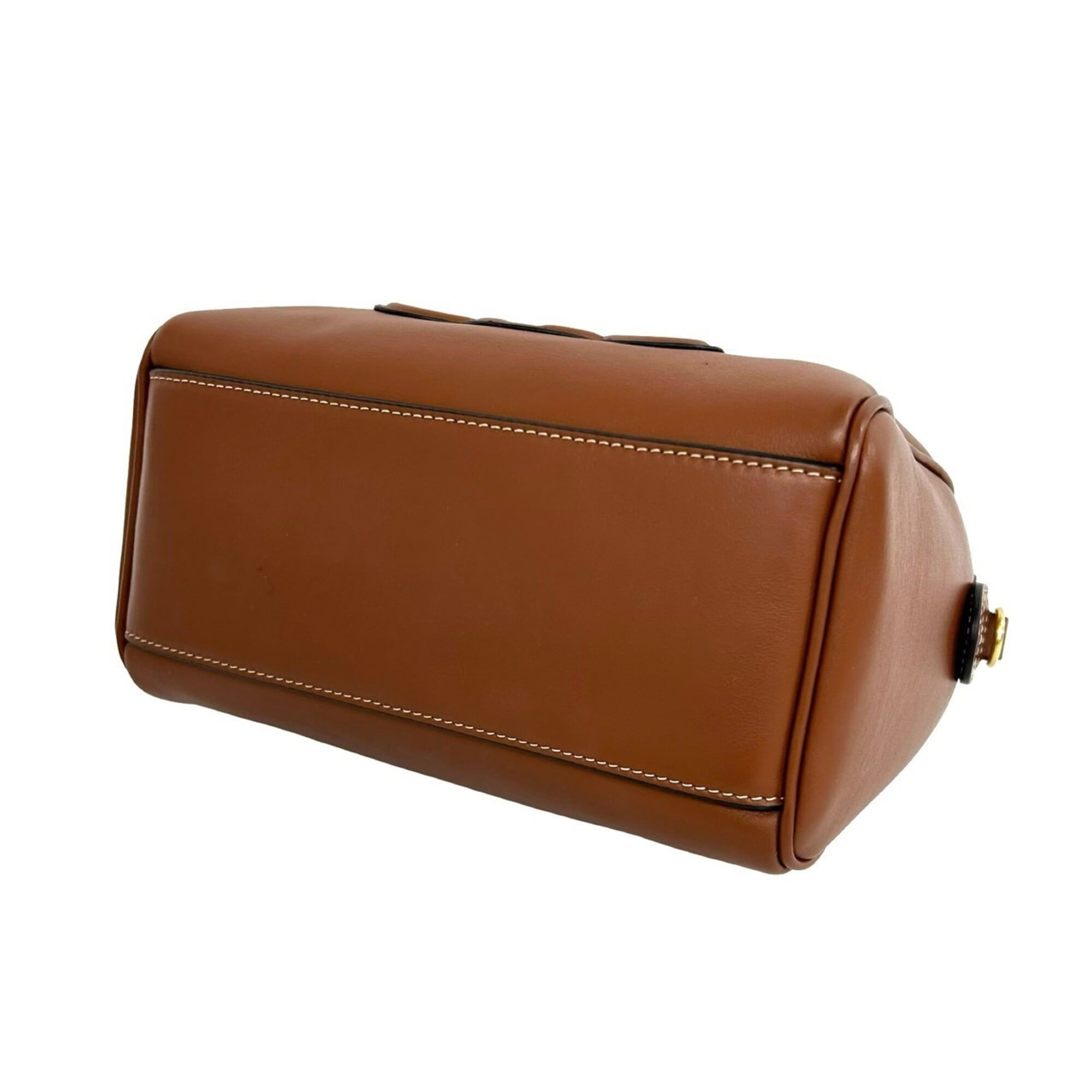 Celine Brown Leather Boston Bag Handbag Shoulder Bag (Pre-Owned)