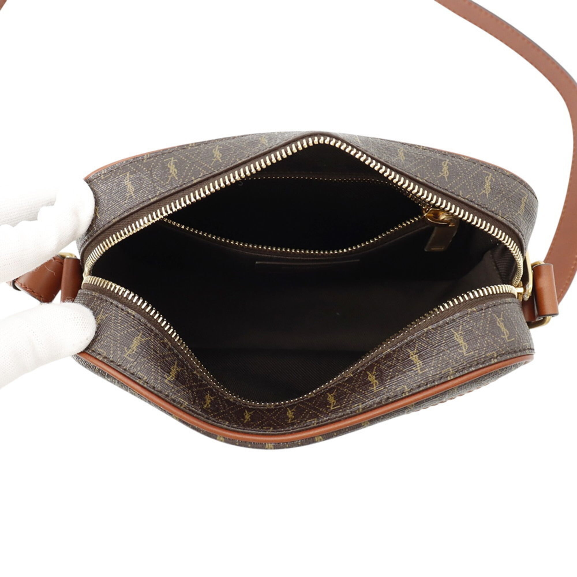 Yves Saint Laurent Brown Pvc Leather Shoulder Bag (Pre-Owned)
