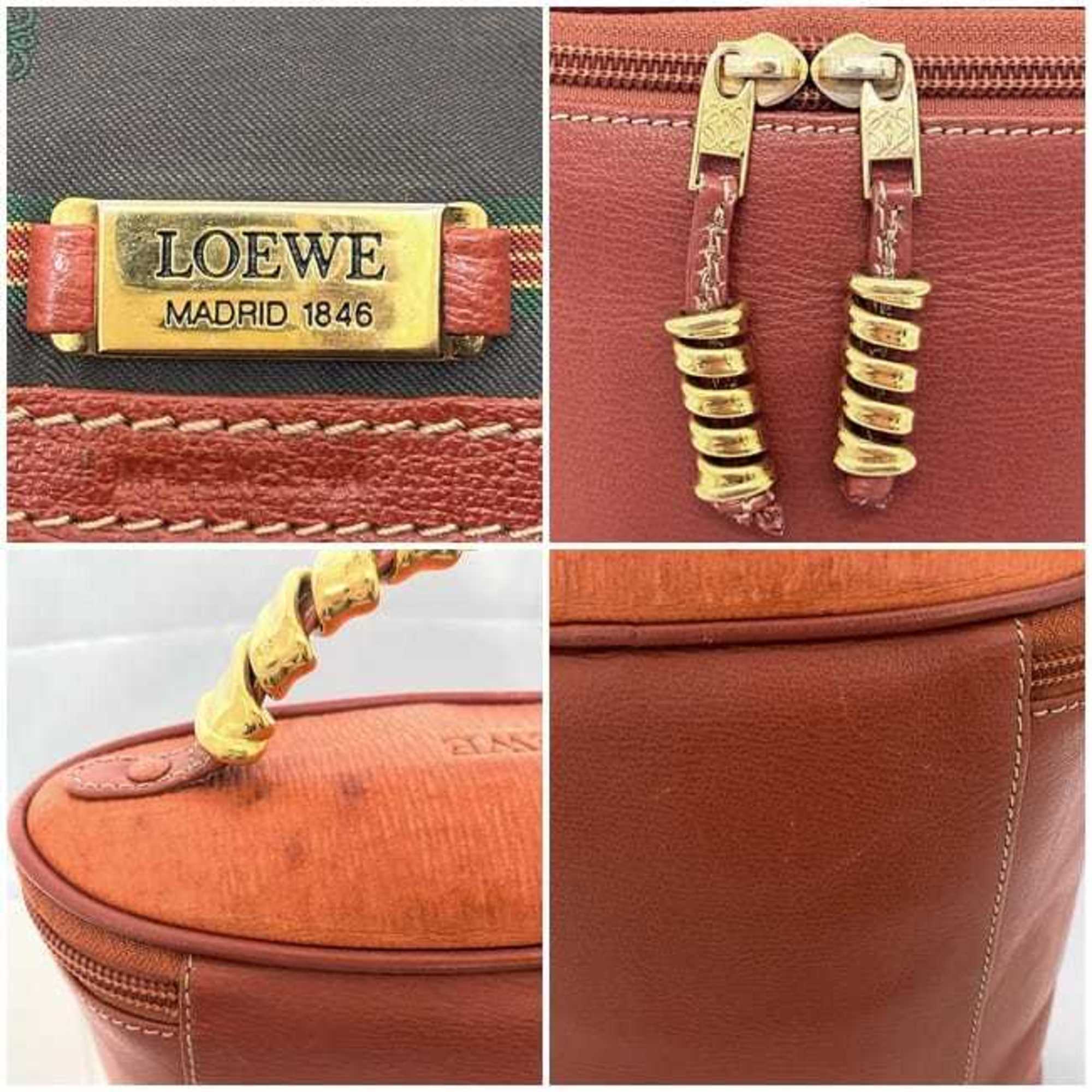 Loewe Red Color Leather Clutch Bag Handbag Vanity Bag (Pre-Owned)