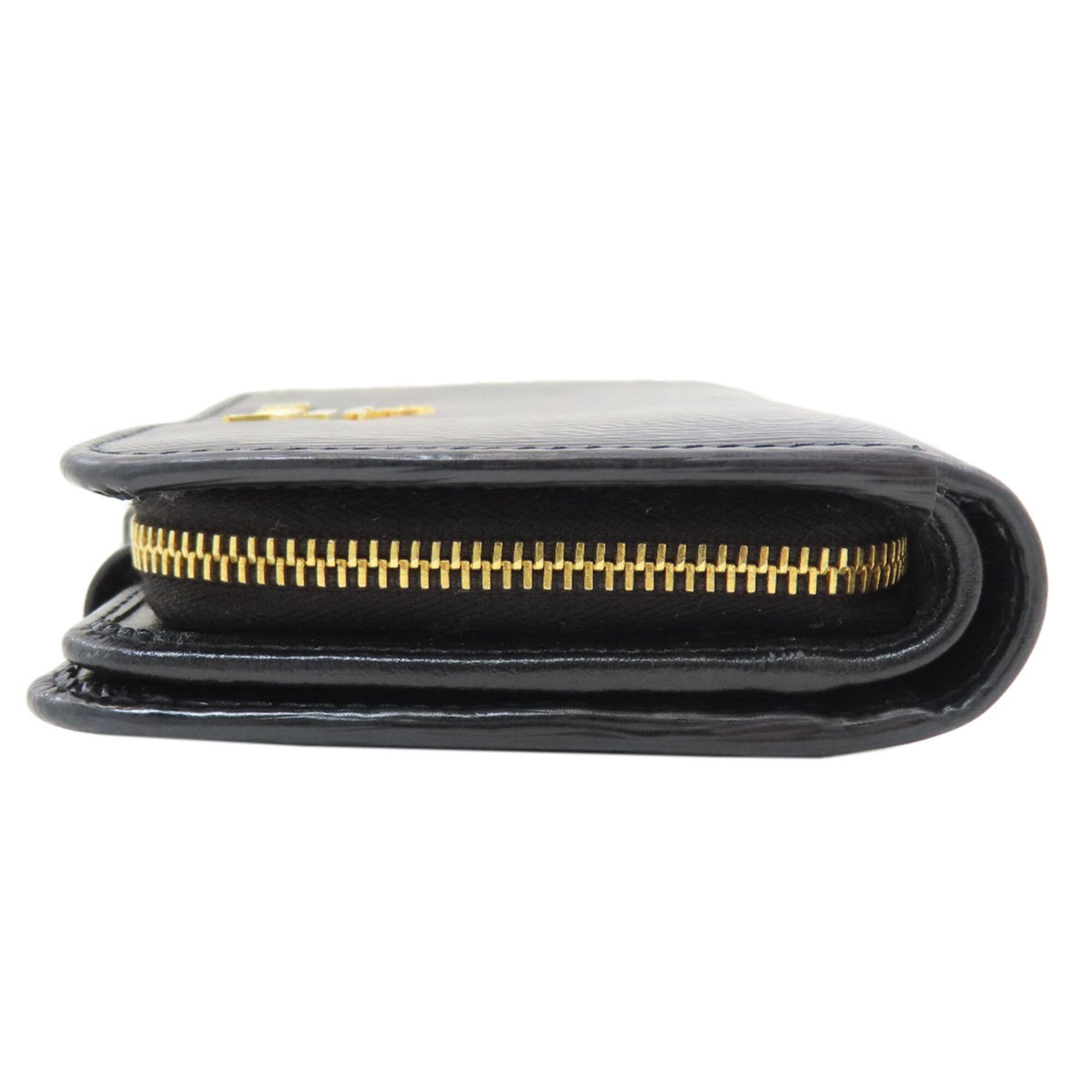 Prada Black Saffiano Triangle Wallet (Bi-Fold) (Pre-Owned)