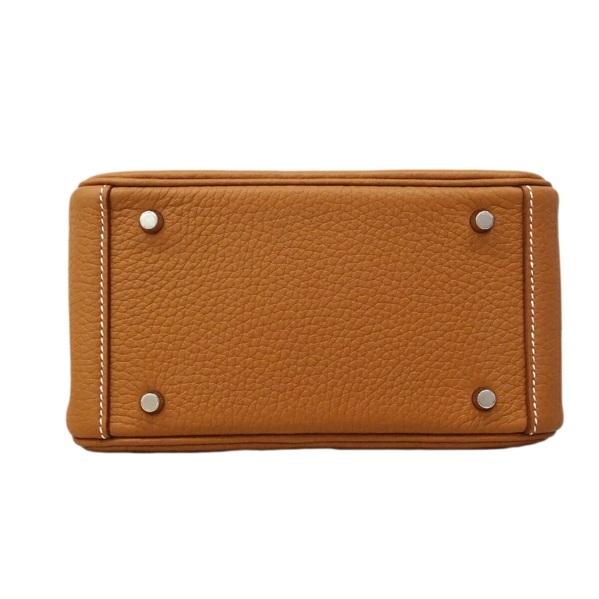 Hermes Gold Taurillon Clemence Leather Handbag (Pre-Owned)