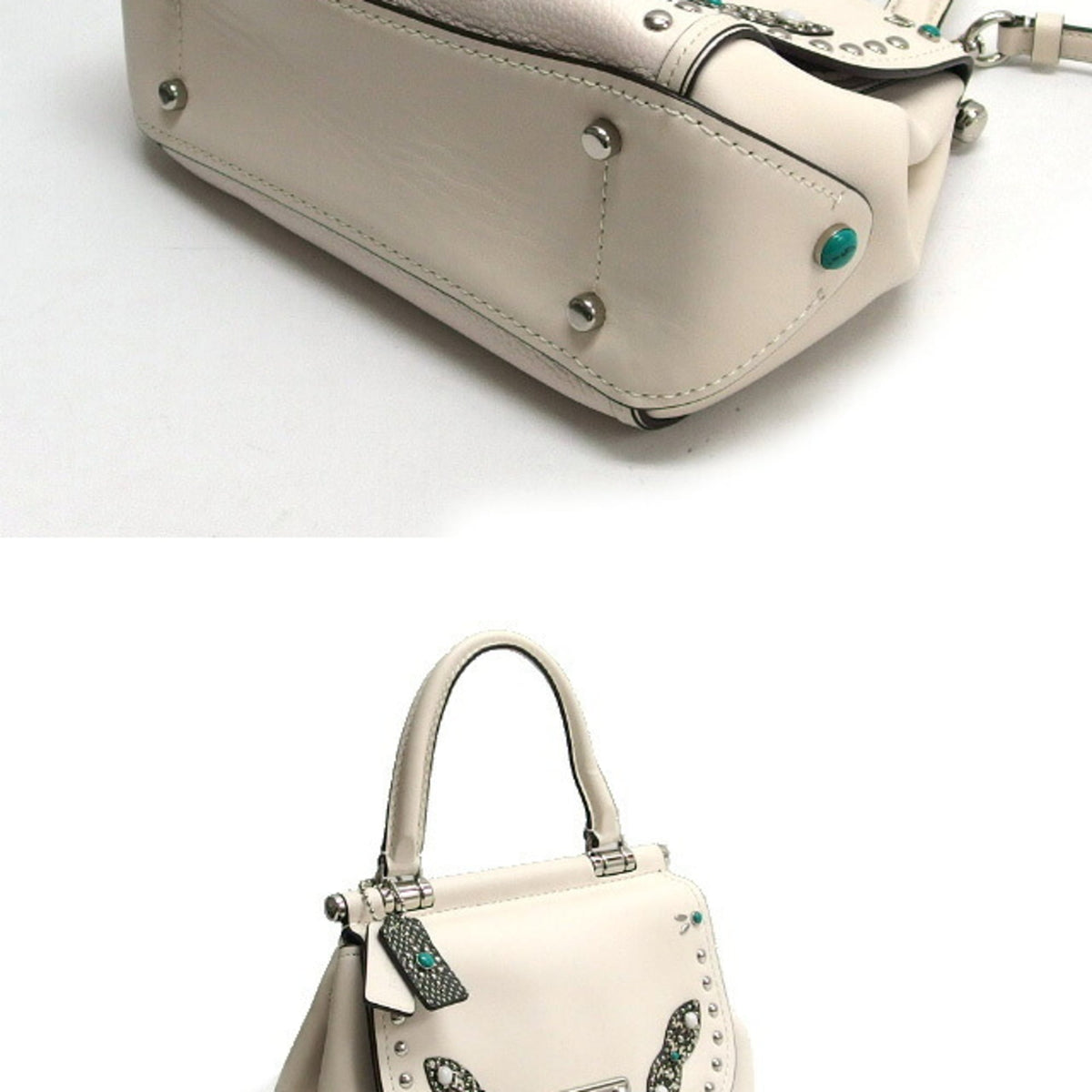 Coach Ivory White Leather Handbag Shoulder Bag (Pre-Owned)