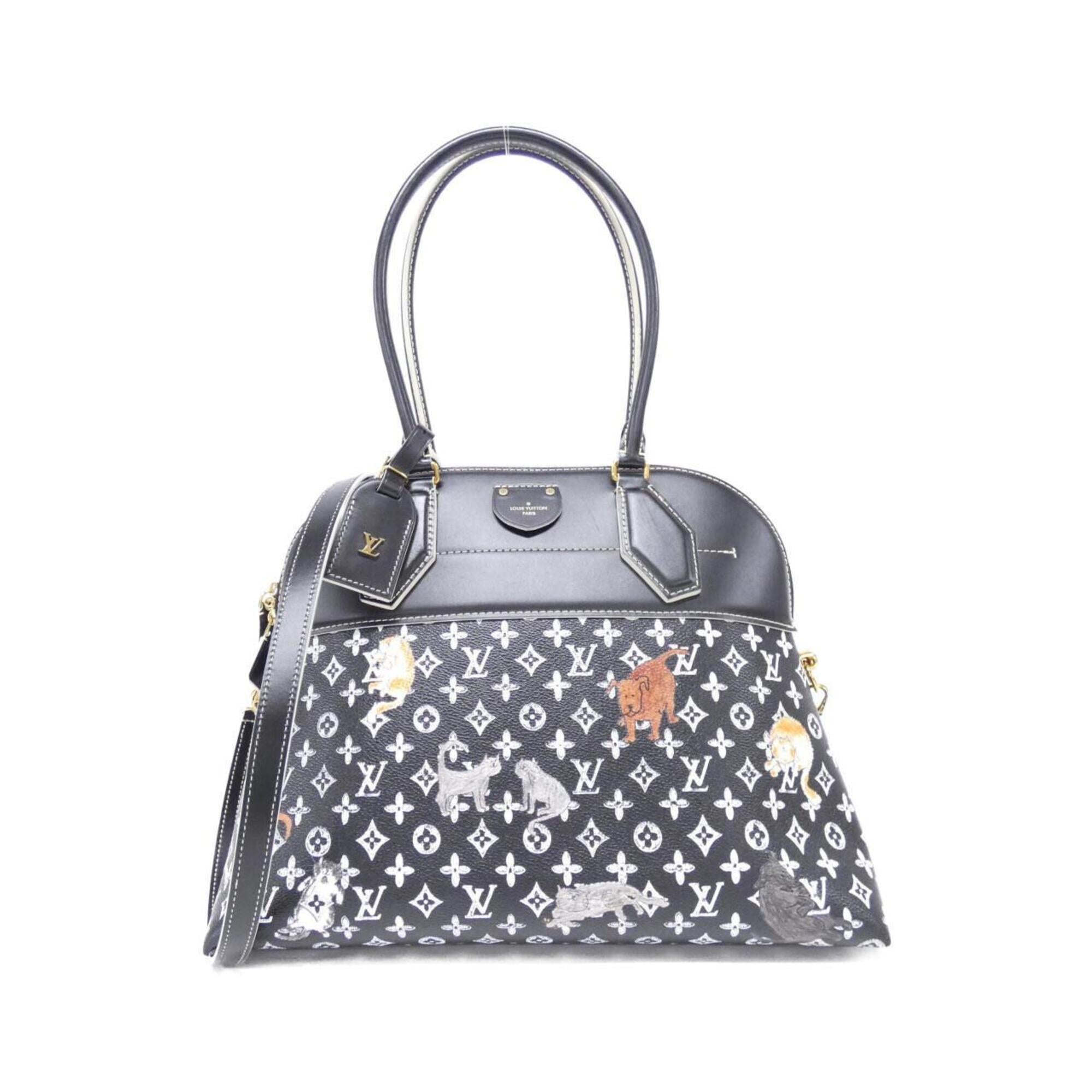 Louis Vuitton Black Coated Canvas Leather Shoulder Bag (Pre-Owned)