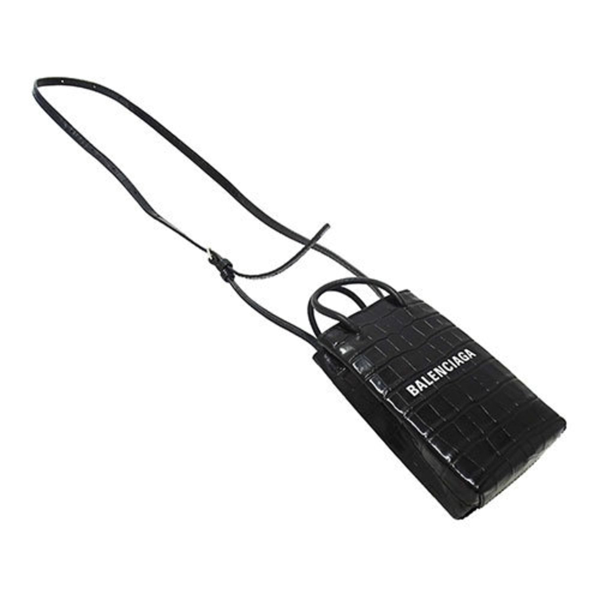 Balenciaga Black Leather Pochette Shoulder Bag (Pre-Owned)