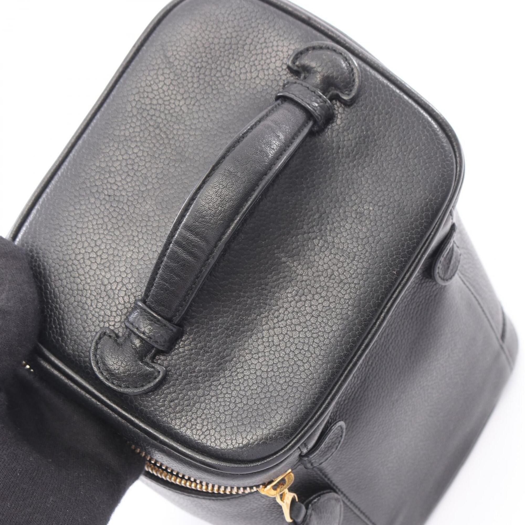 Chanel Black Grained Calfskin Handbag (Pre-Owned)
