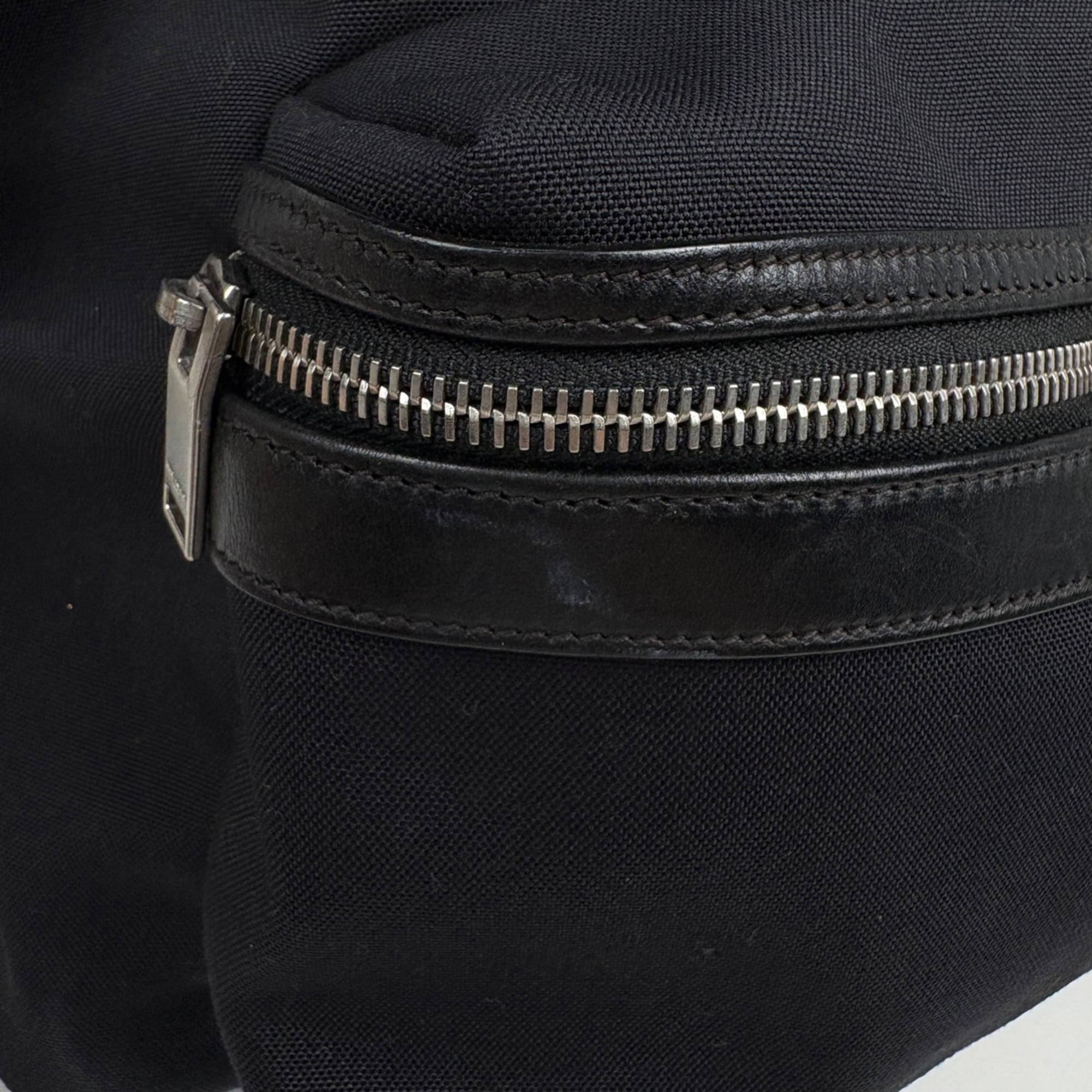 Saint Laurent Black Canvas Leather Backpack (Pre-Owned)
