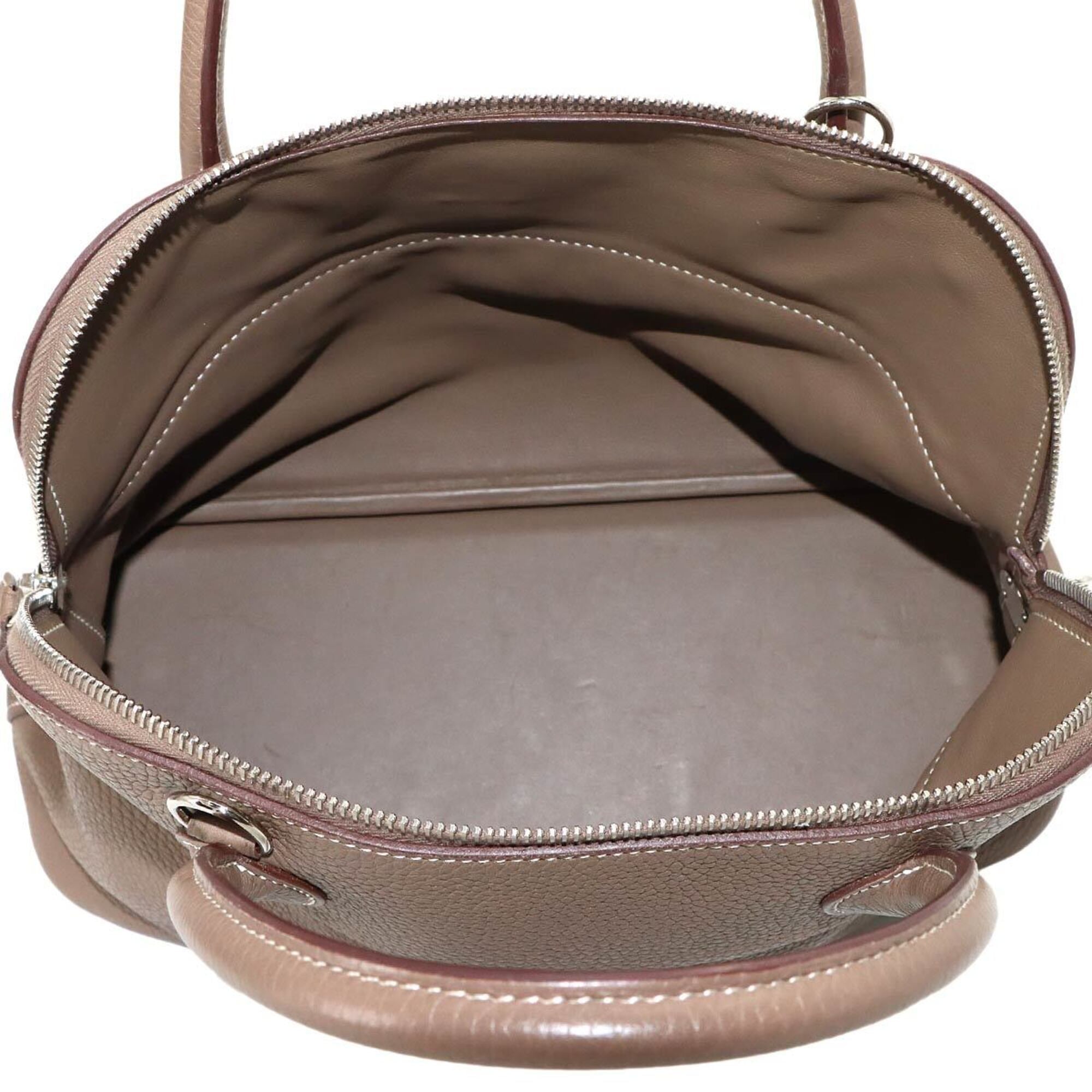 Hermes Etoupe Gray Taurillon Clemence Leather Handbag (Pre-Owned)