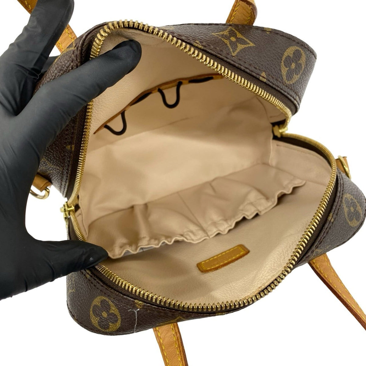 Louis Vuitton Brown Leather Pvc Handbag Shoulder Bag (Pre-Owned)