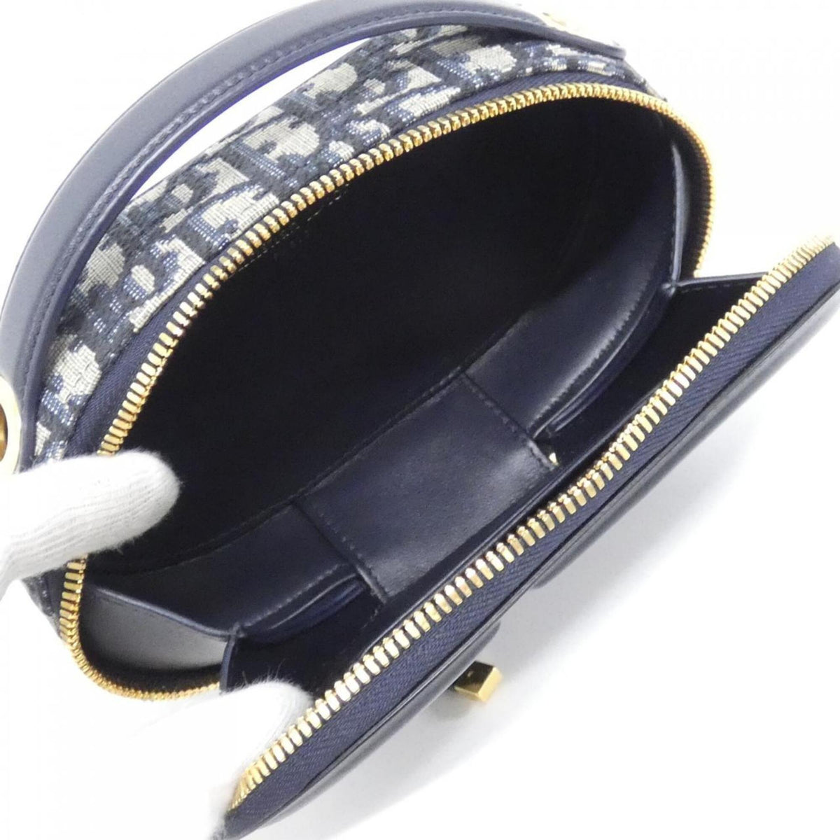 Christian Dior Blue Canvas Leather Handbag (Pre-Owned)