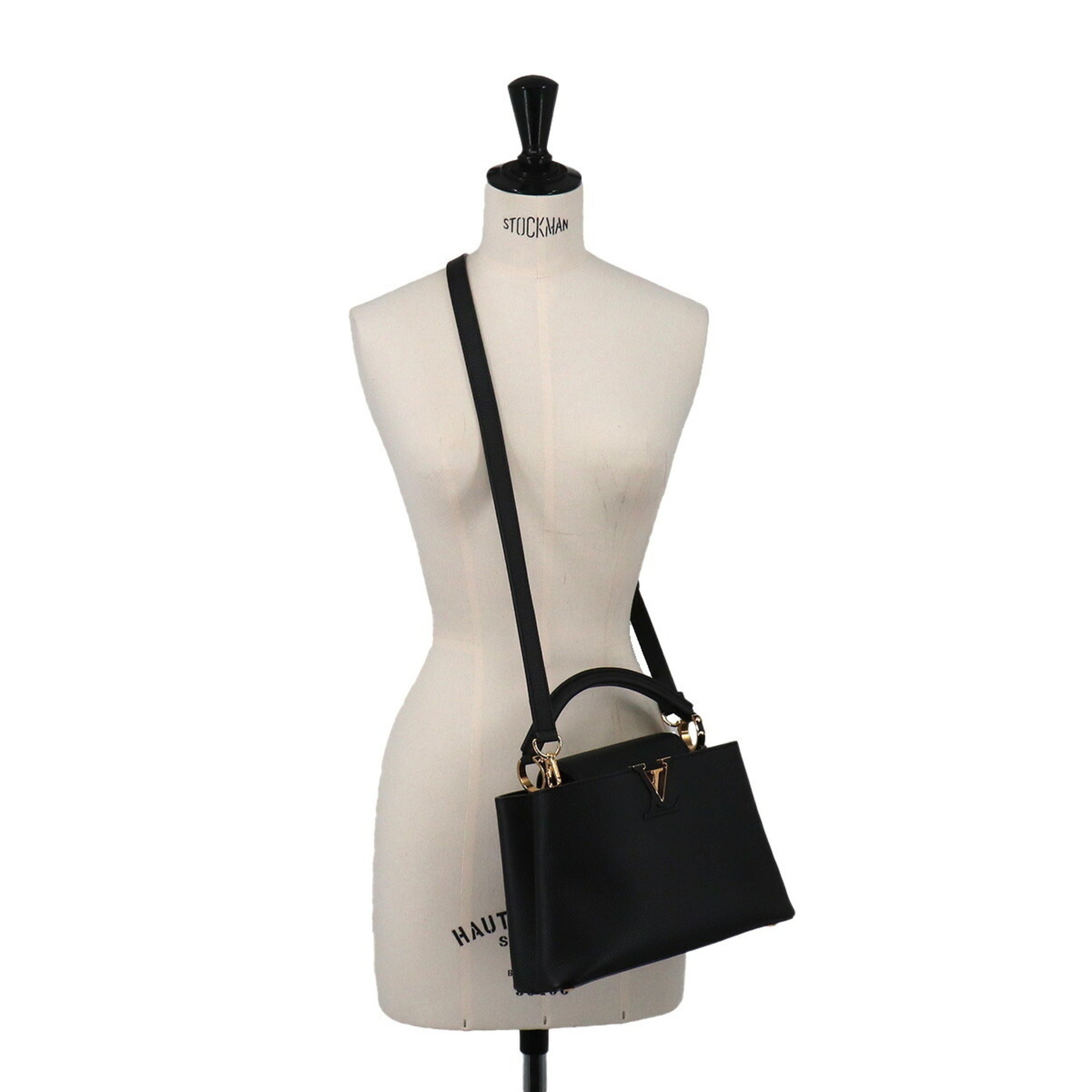 Louis Vuitton Black Leather Handbag (Pre-Owned)