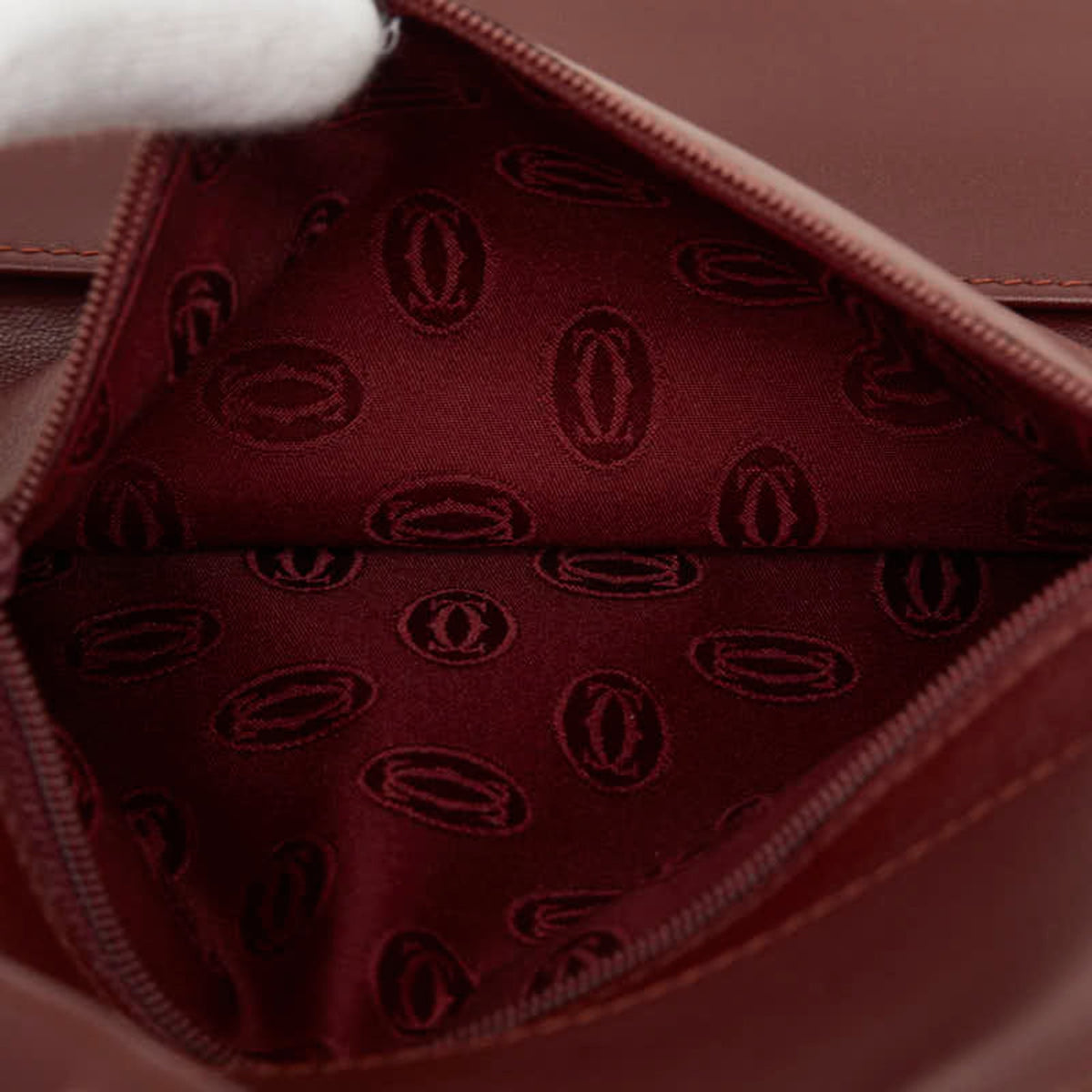 Cartier Wine Red Leather Pouch (Pre-Owned)