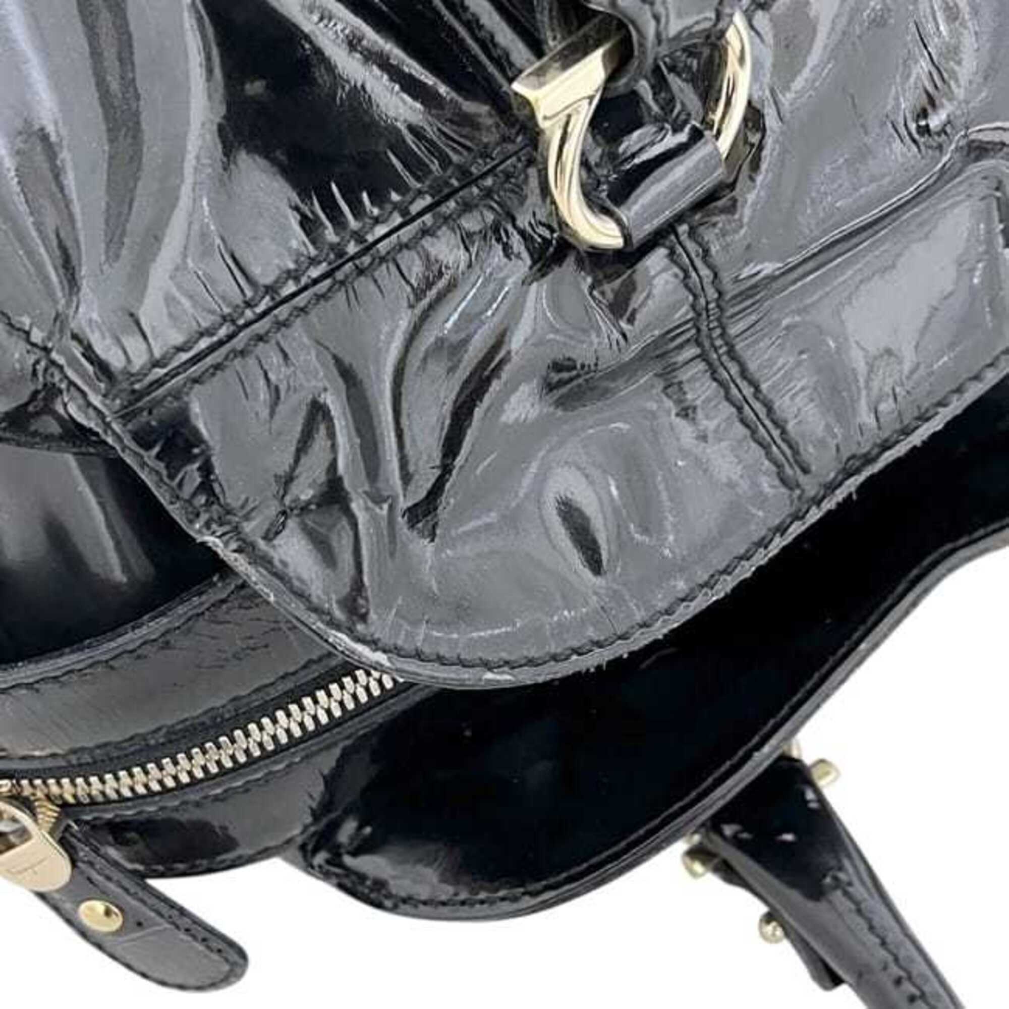 Salvatore Ferragamo Black Patent Leather Tote Bag (Pre-Owned)