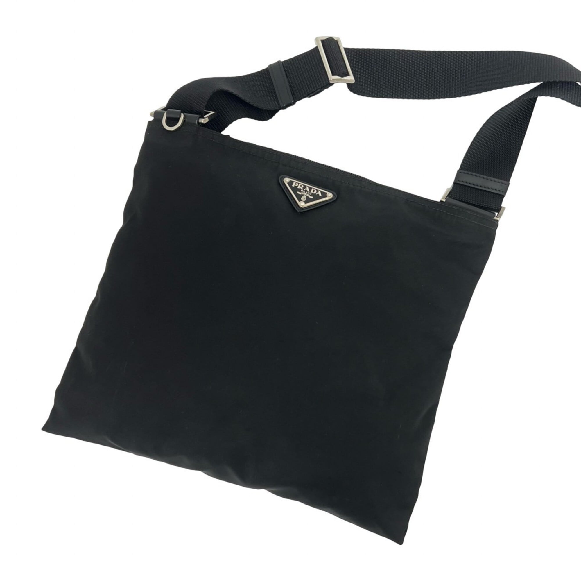 Prada Black Nylon Handbag Pochette Shoulder Bag (Pre-Owned)