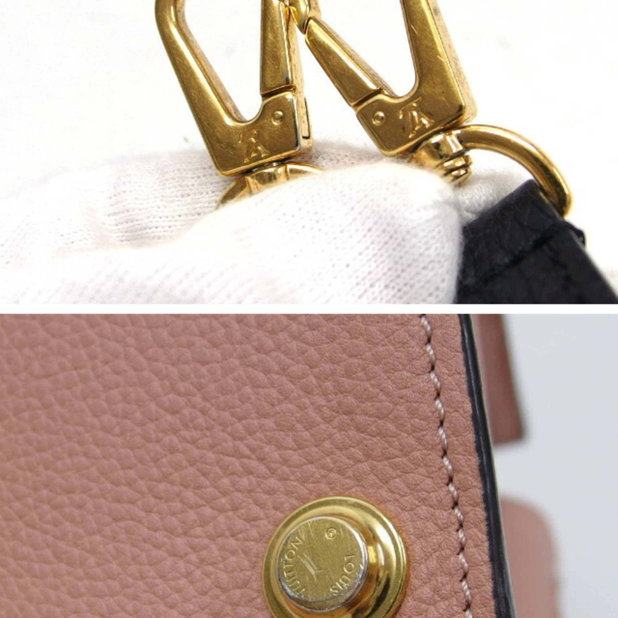 Louis Vuitton Magnolia Noir Leather Handbag Shoulder Bag (Pre-Owned)