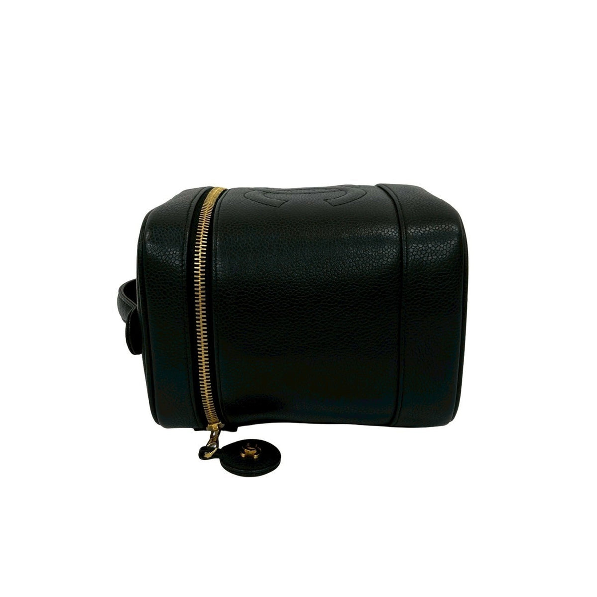 Chanel Black Grained Calfskin Handbag Vanity Bag (Pre-Owned)