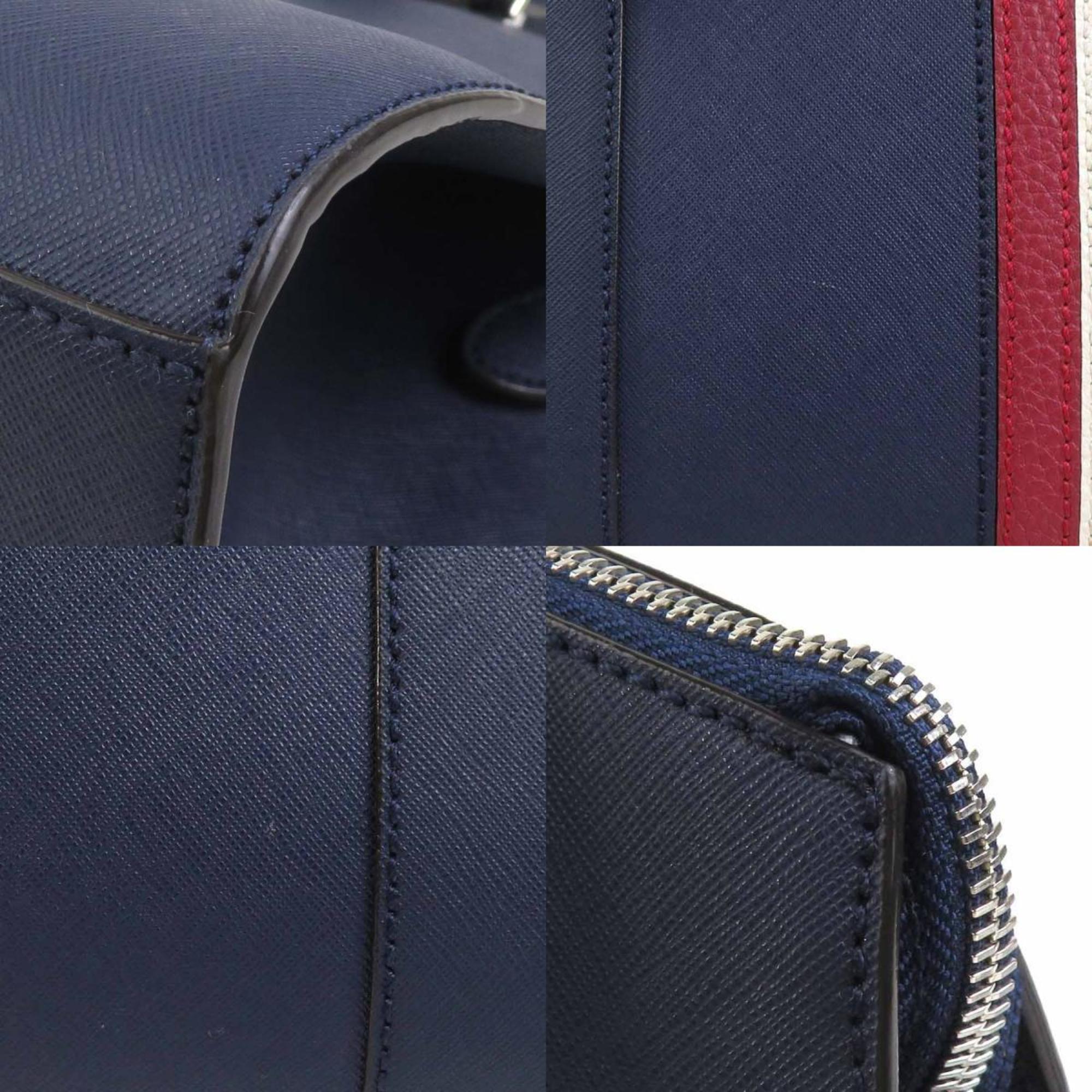 Bally Navy Leather Shoulder Bag (Pre-Owned)