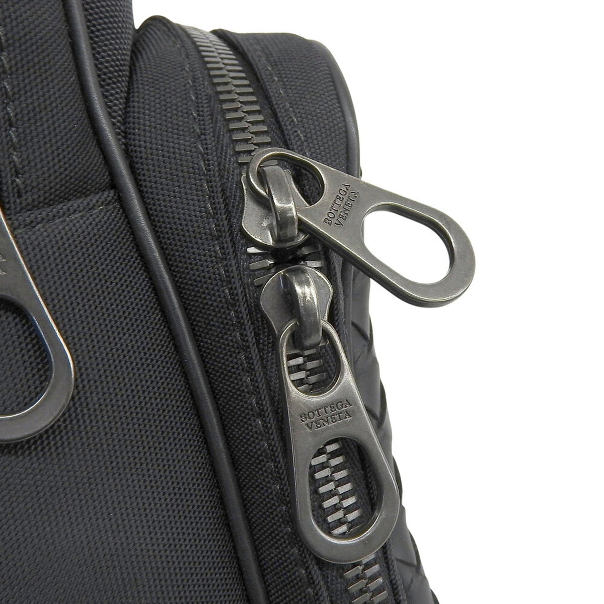 Bottega Veneta Black Leather Canvas Sling Bag (Pre-Owned)