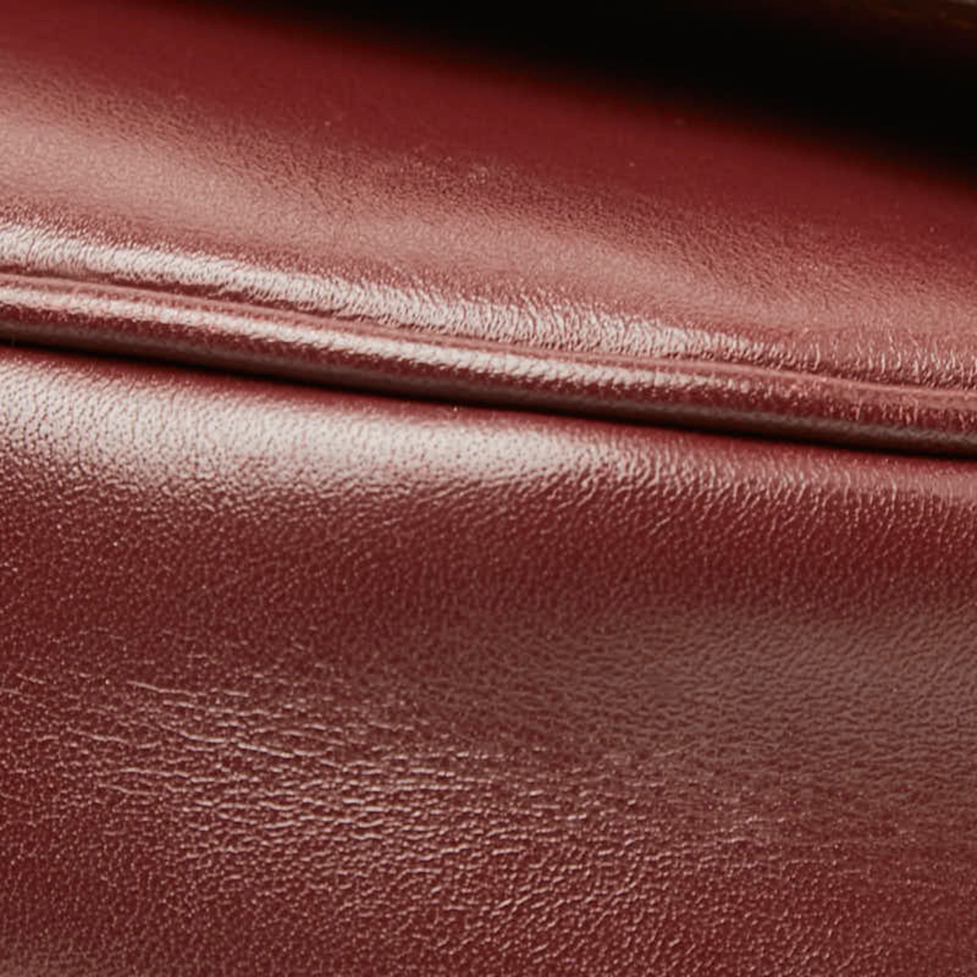 Cartier Must Bordeaux Wine Red Leather Shoulder Bag (Pre-Owned)