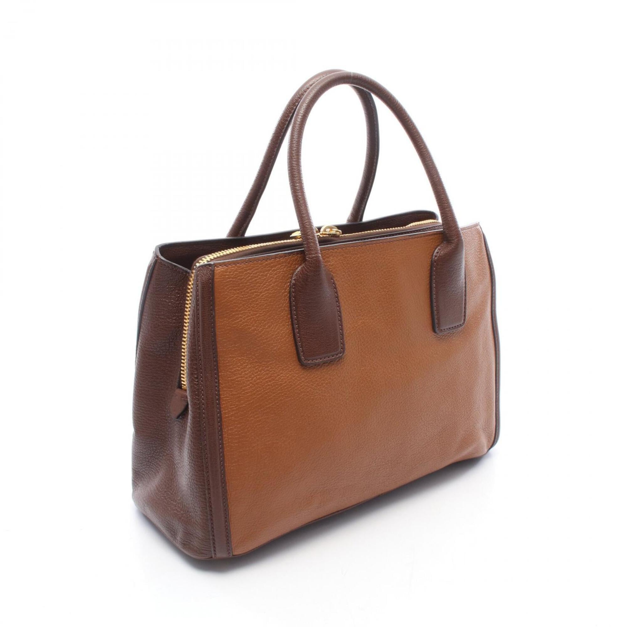 Miu Miu Brown Leather Handbag Tote Bag (Pre-Owned)