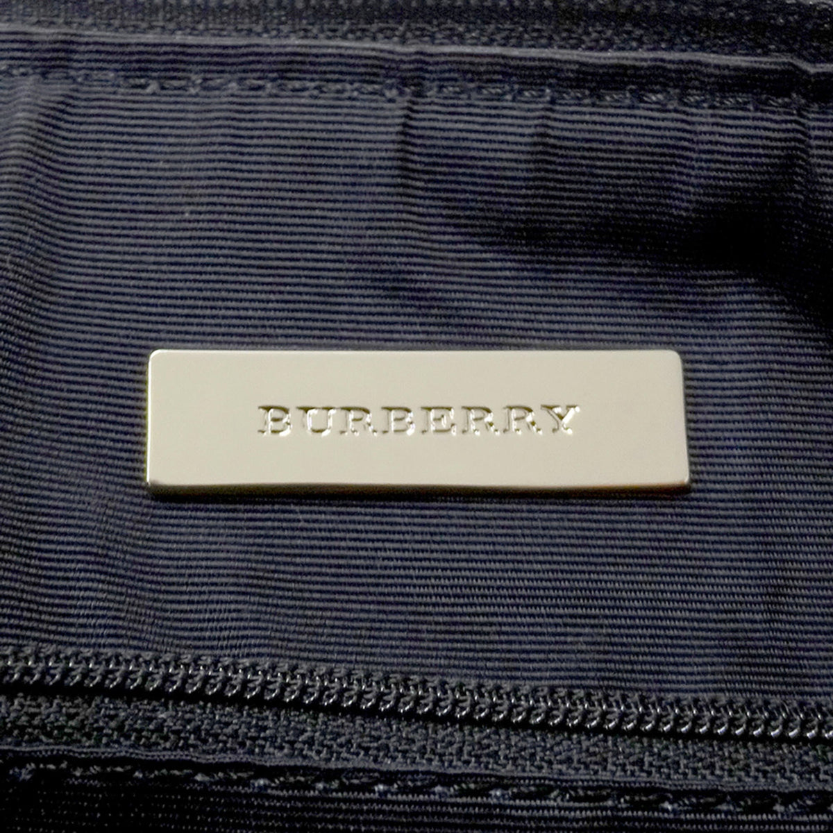 Burberry Beige Black Canvas Handbag Shoulder Bag (Pre-Owned)