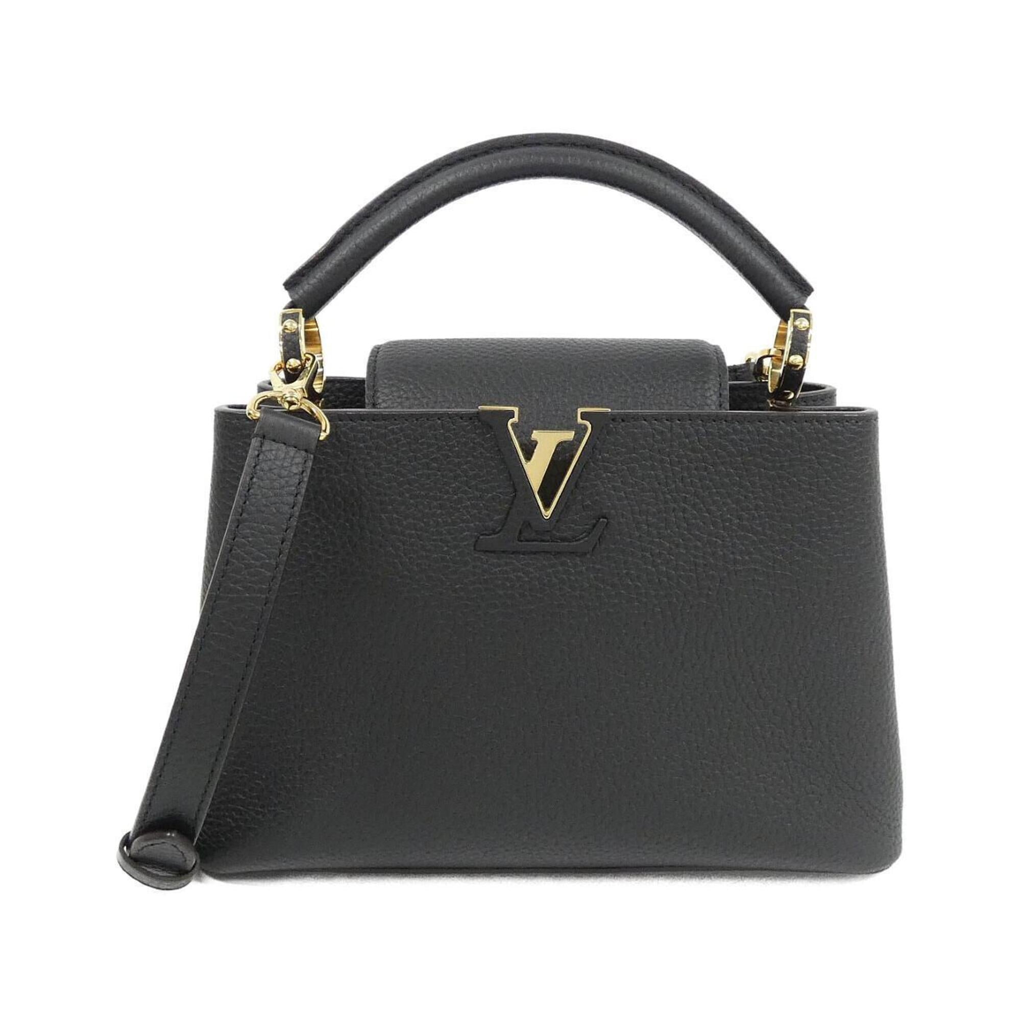 Louis Vuitton Black Leather Handbag (Pre-Owned)