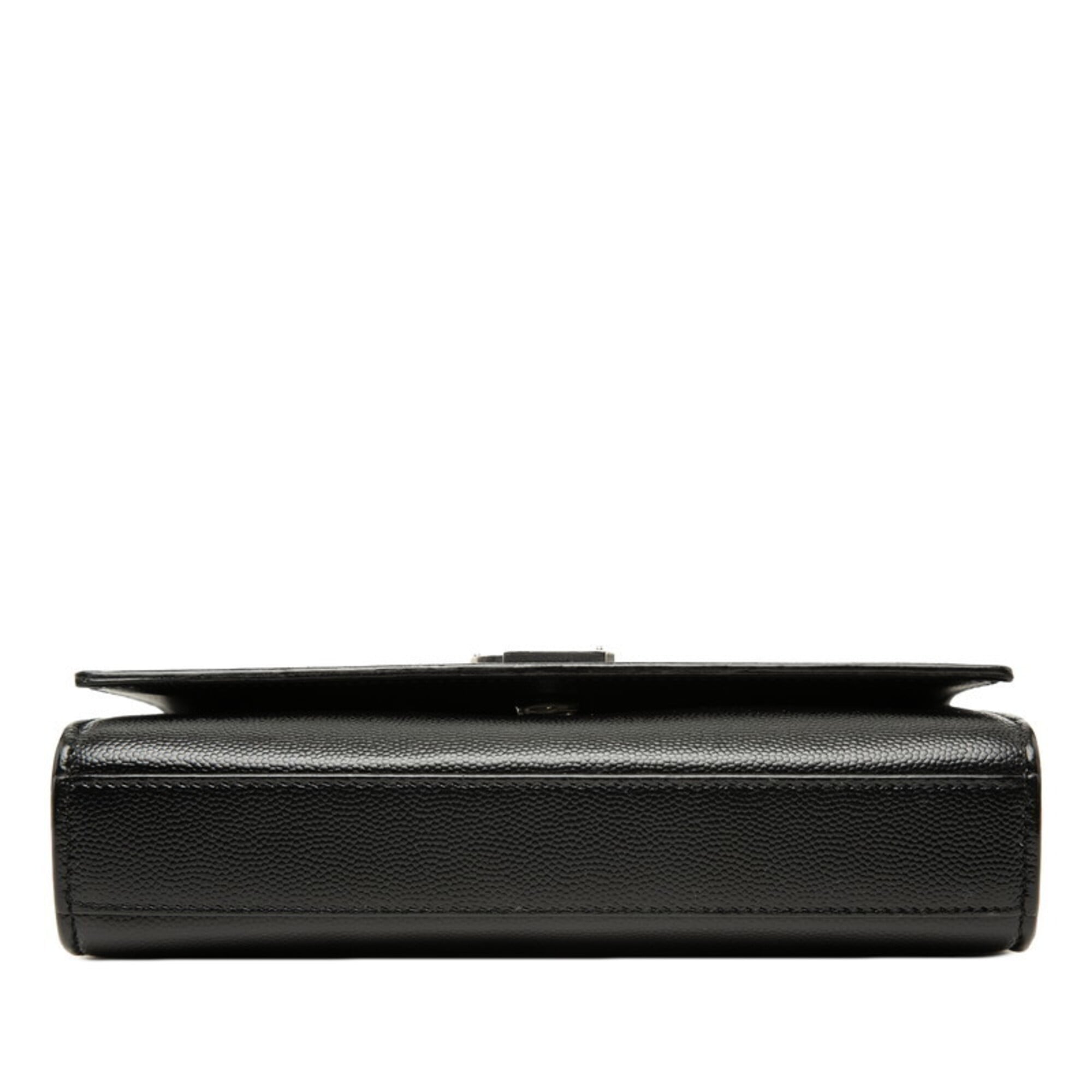 Saint Laurent Black Silver Leather Shoulder Bag (Pre-Owned)