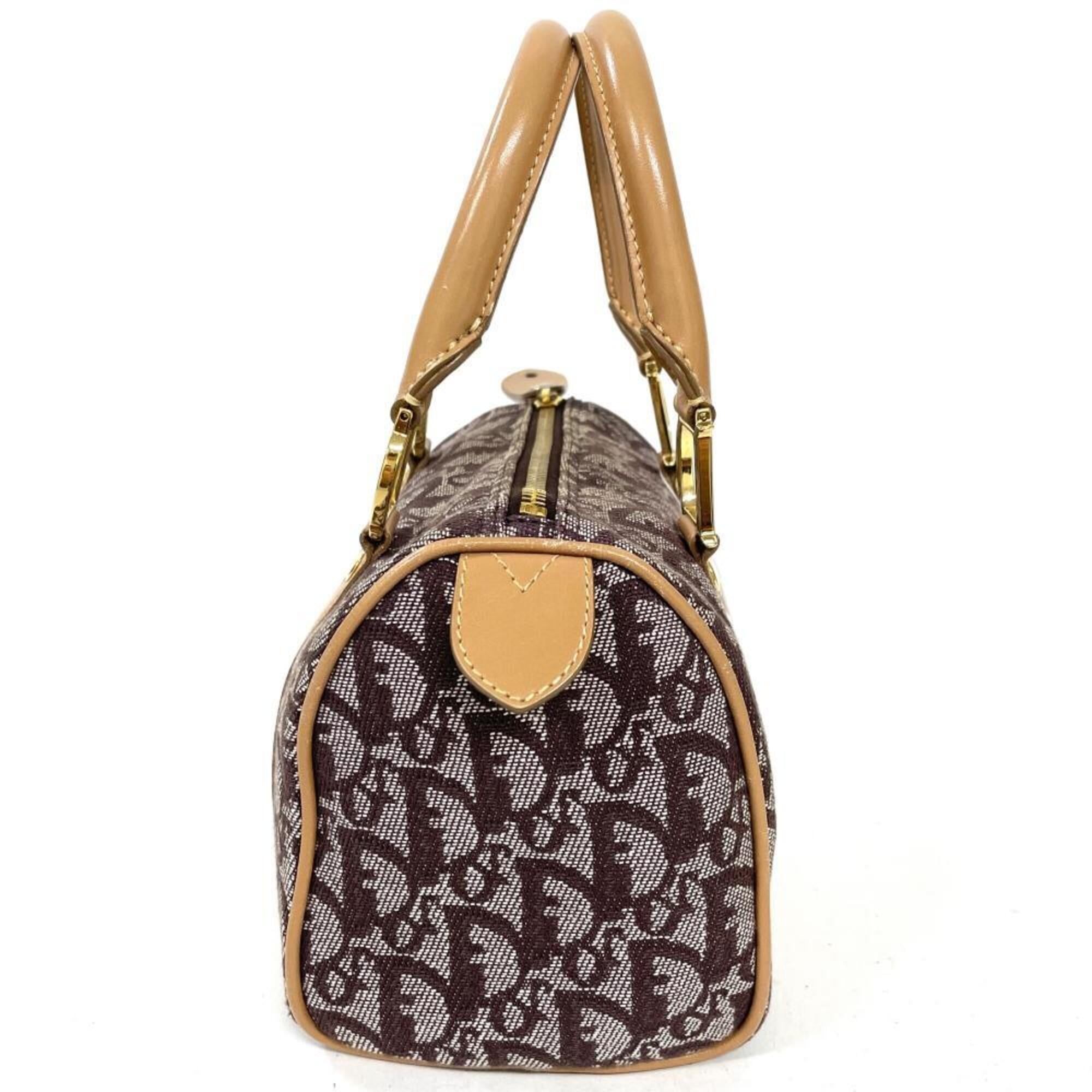 Christian Dior Trotter Brown Canvas Handbag (Pre-Owned)