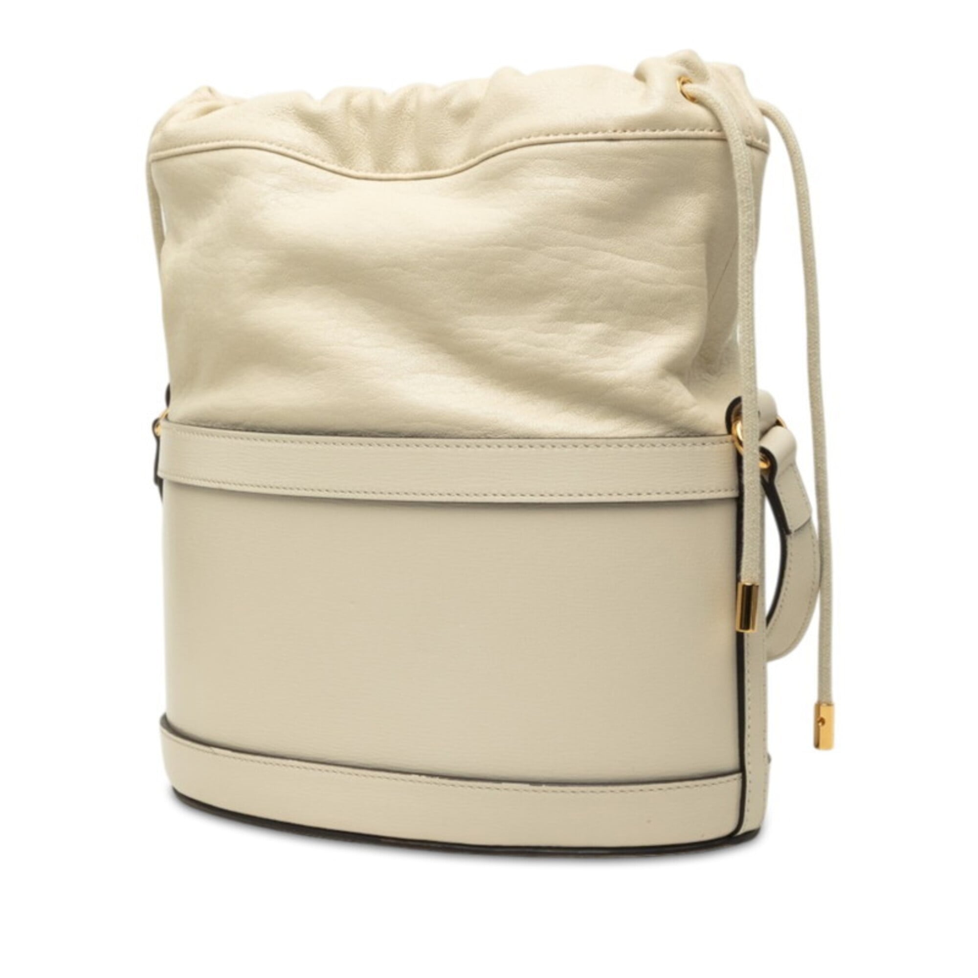Gucci Horsebit White Leather Shoulder Bag (Pre-Owned)