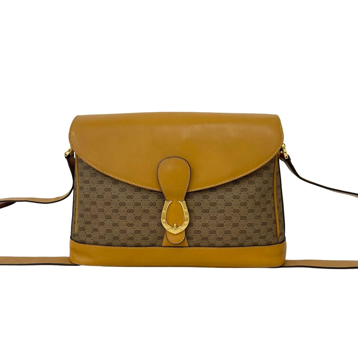 Gucci Brown Leather Pvc Crossbody Bag Shoulder Bag (Pre-Owned)
