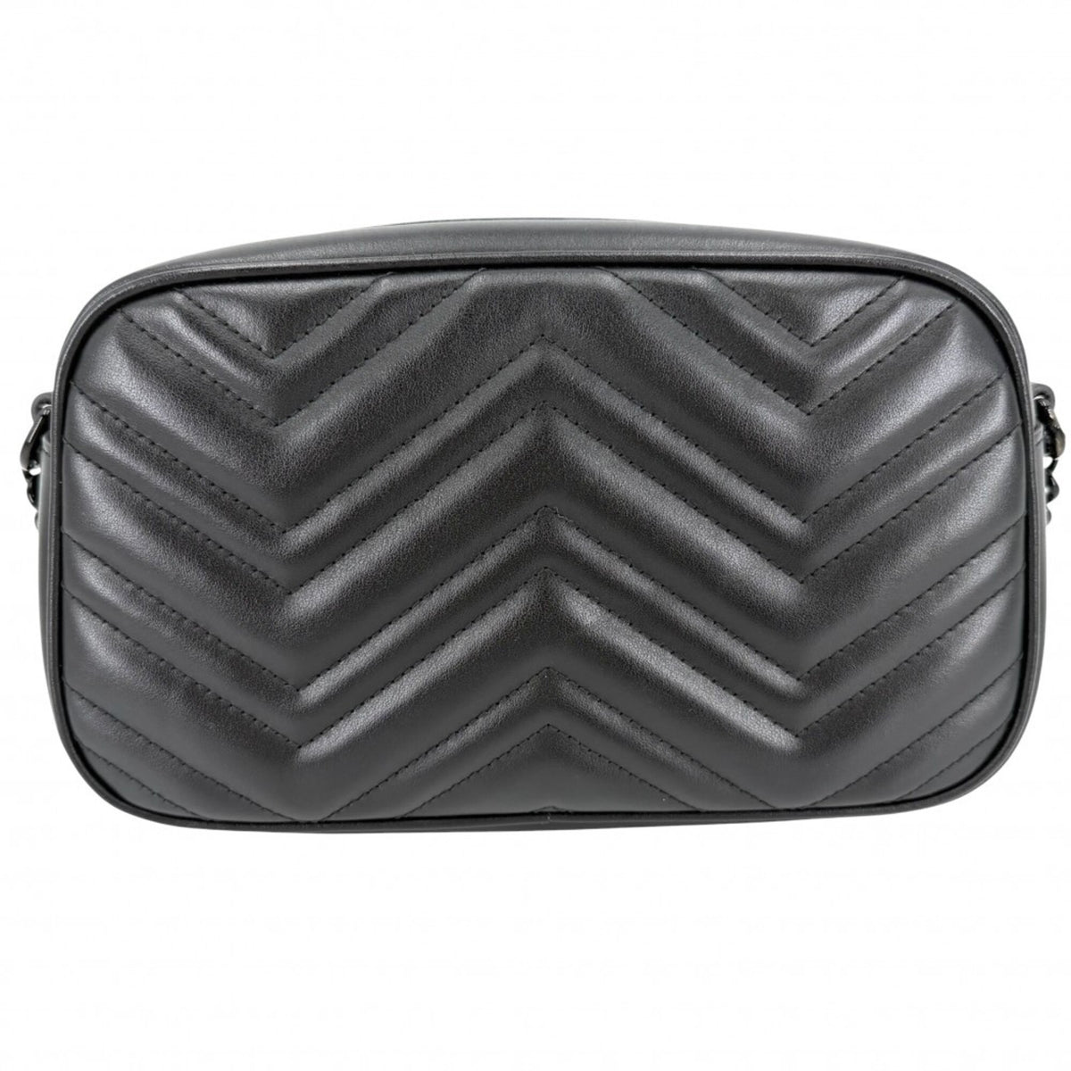 Gucci Black White Leather Shoulder Bag (Pre-Owned)