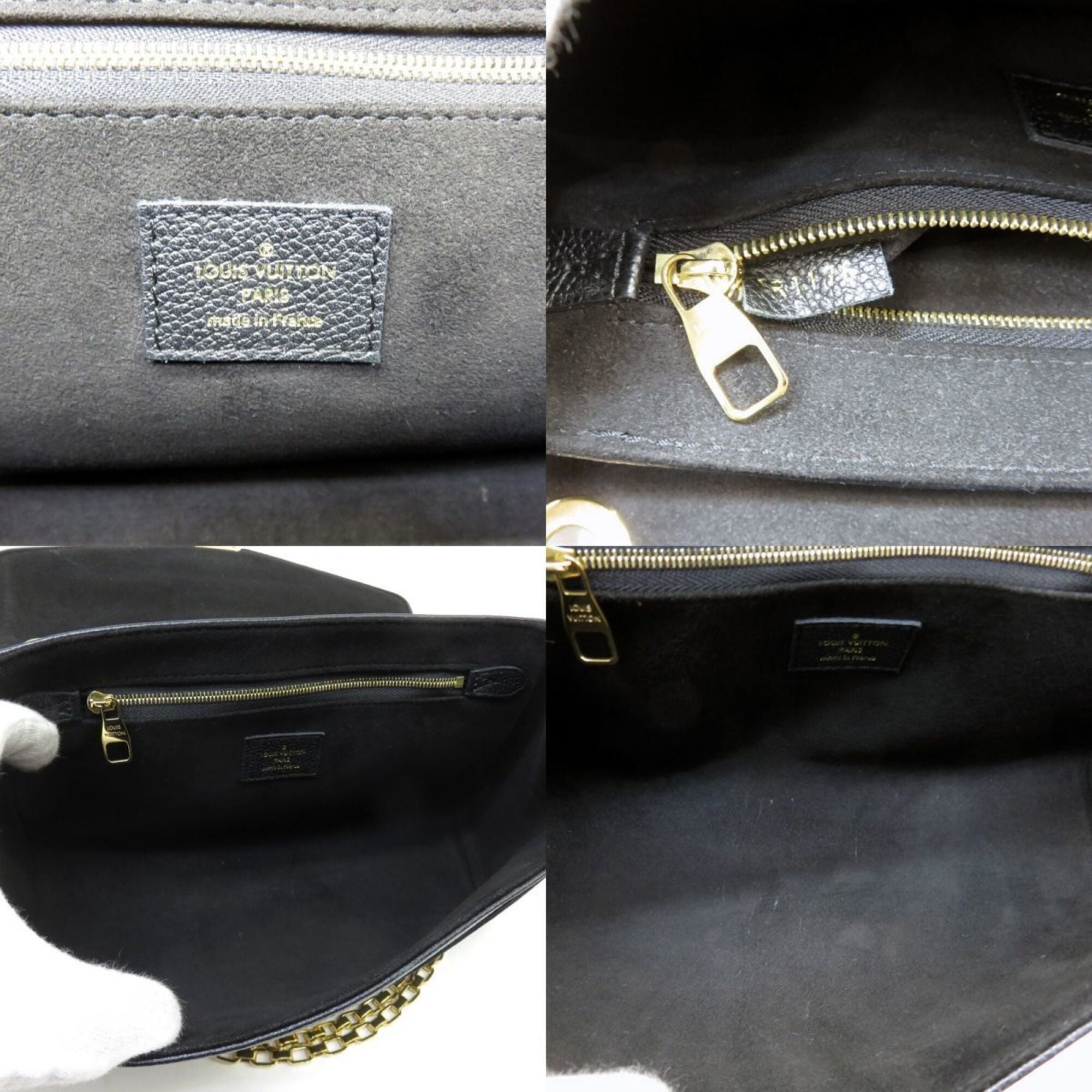 Louis Vuitton Noir Leather Shoulder Bag (Pre-Owned)