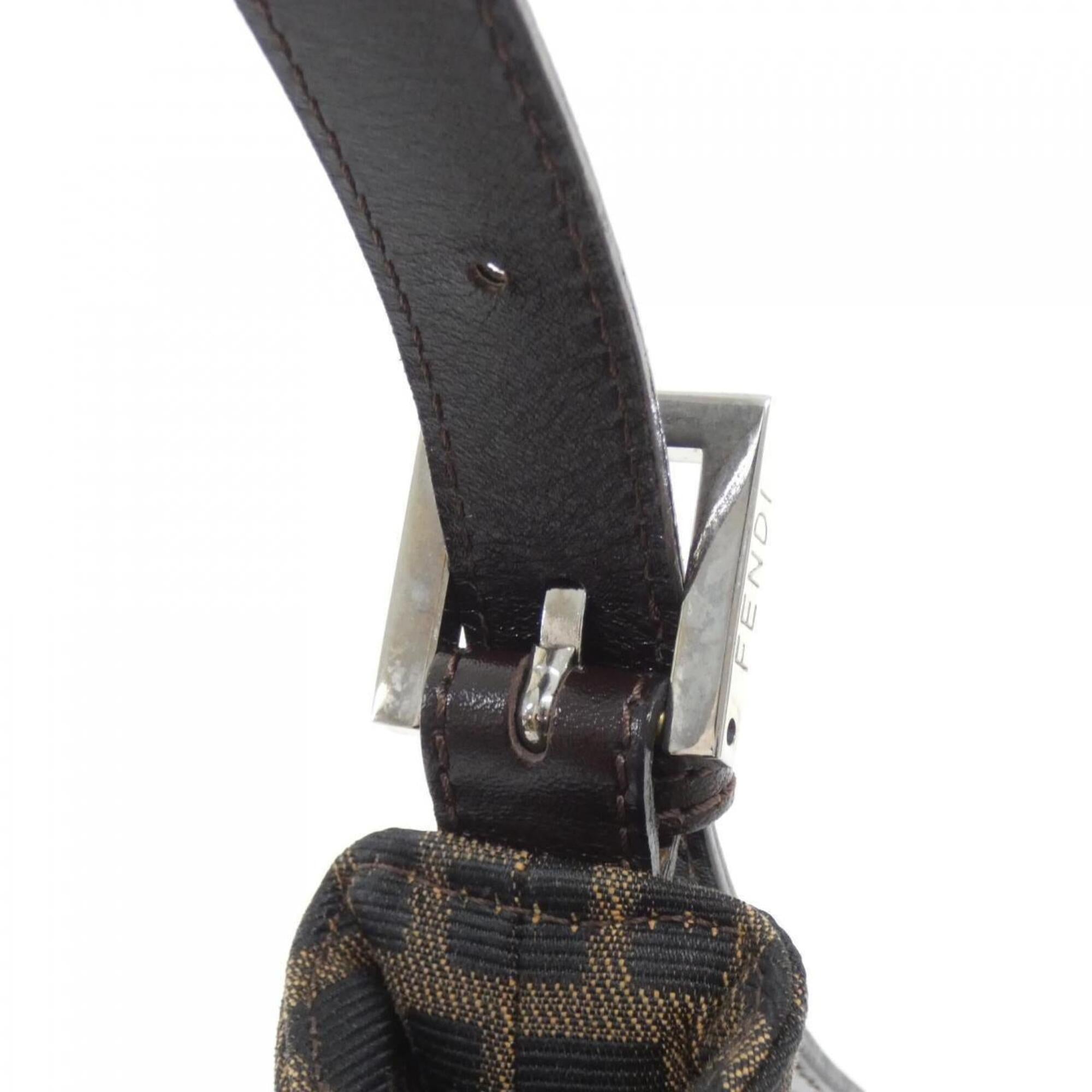 Fendi Silver Canvas Shoulder Bag (Pre-Owned)