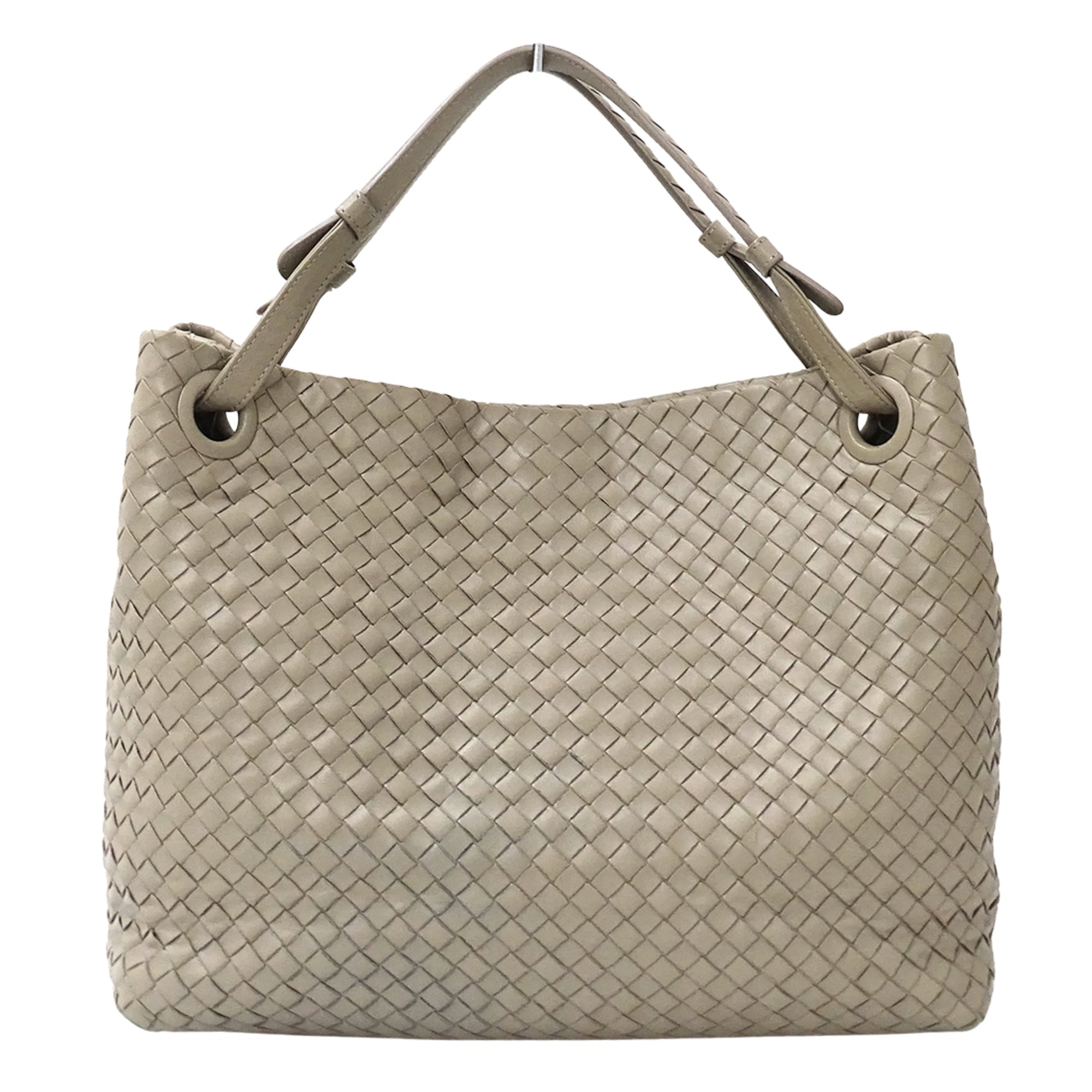 Bottega Veneta Beige Blue Intrecciato Handbag Tote Bag (Pre-Owned)