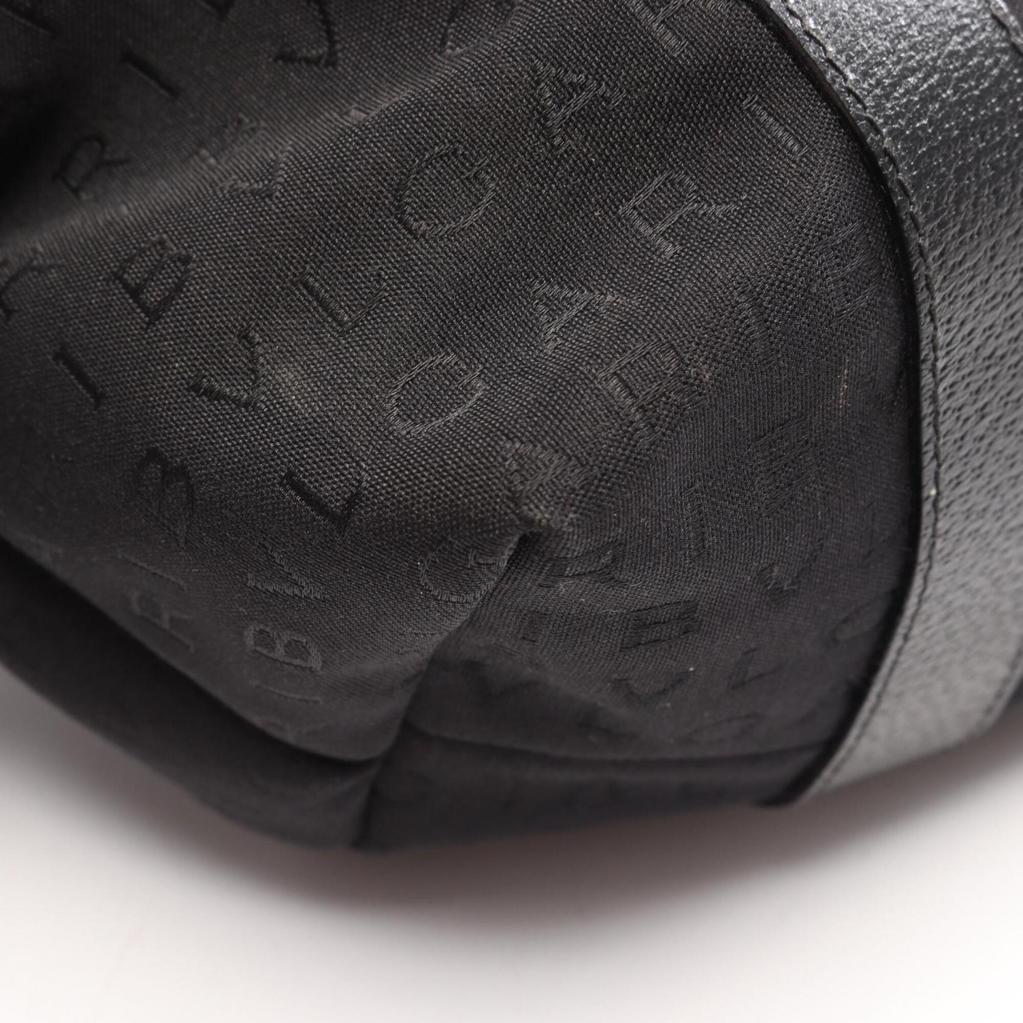 Bvlgari Black Canvas Leather Handbag Tote Bag (Pre-Owned)
