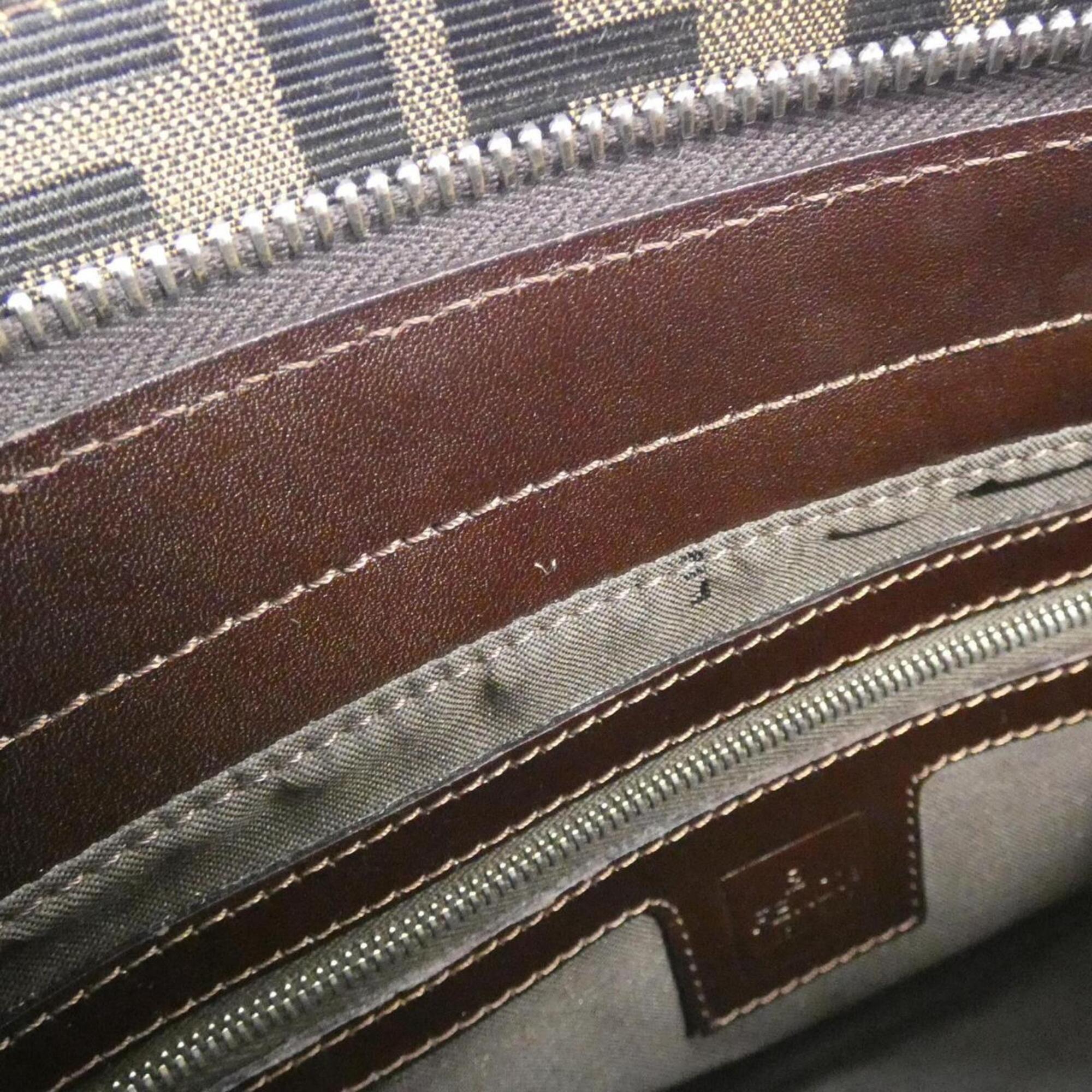 Fendi Brown Canvas Shoulder Bag (Pre-Owned)