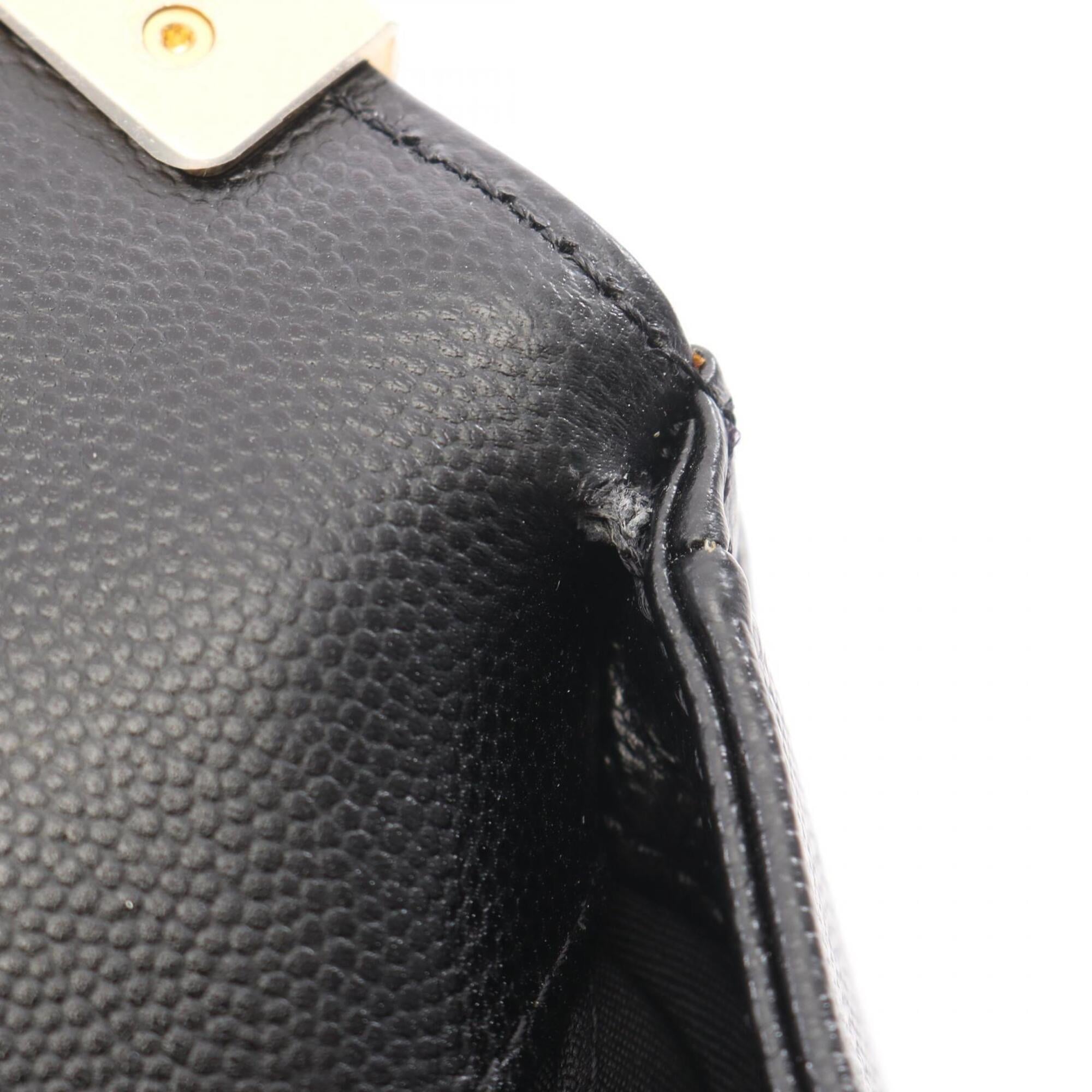 Chanel Black Grained Calfskin Handbag Shoulder Bag (Pre-Owned)
