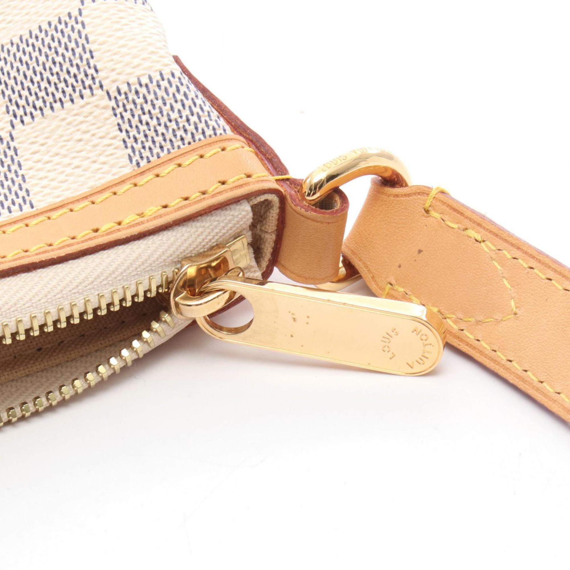Louis Vuitton Damier Azur White Coated Canvas Handbag Shoulder Bag (Pre-Owned)