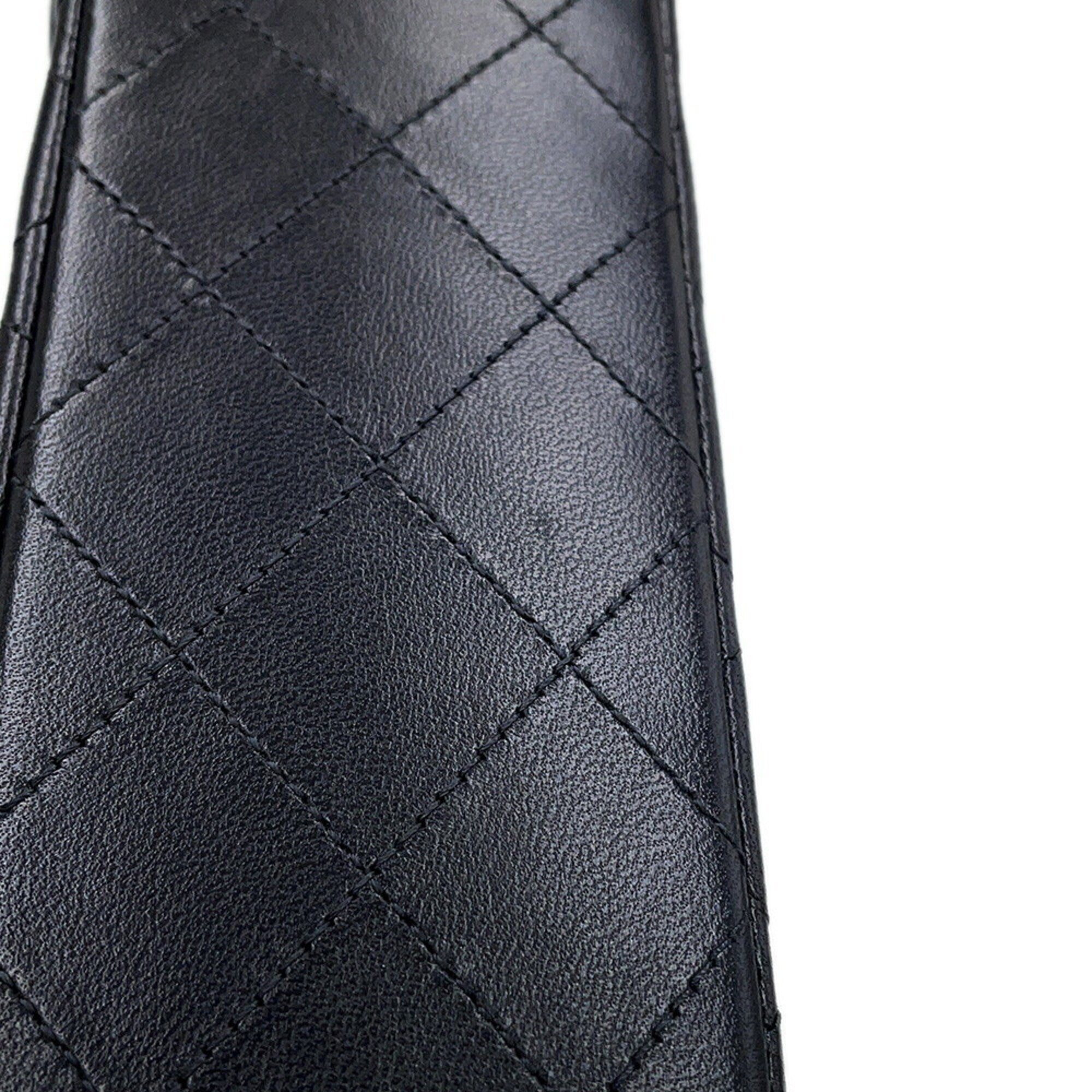 Chanel Black Leather Handbag Shoulder Bag (Pre-Owned)