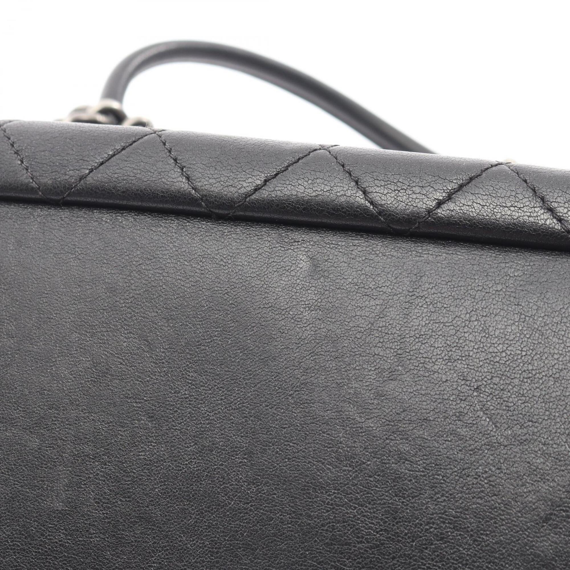 Chanel Black Leather Handbag Tote Bag (Pre-Owned)