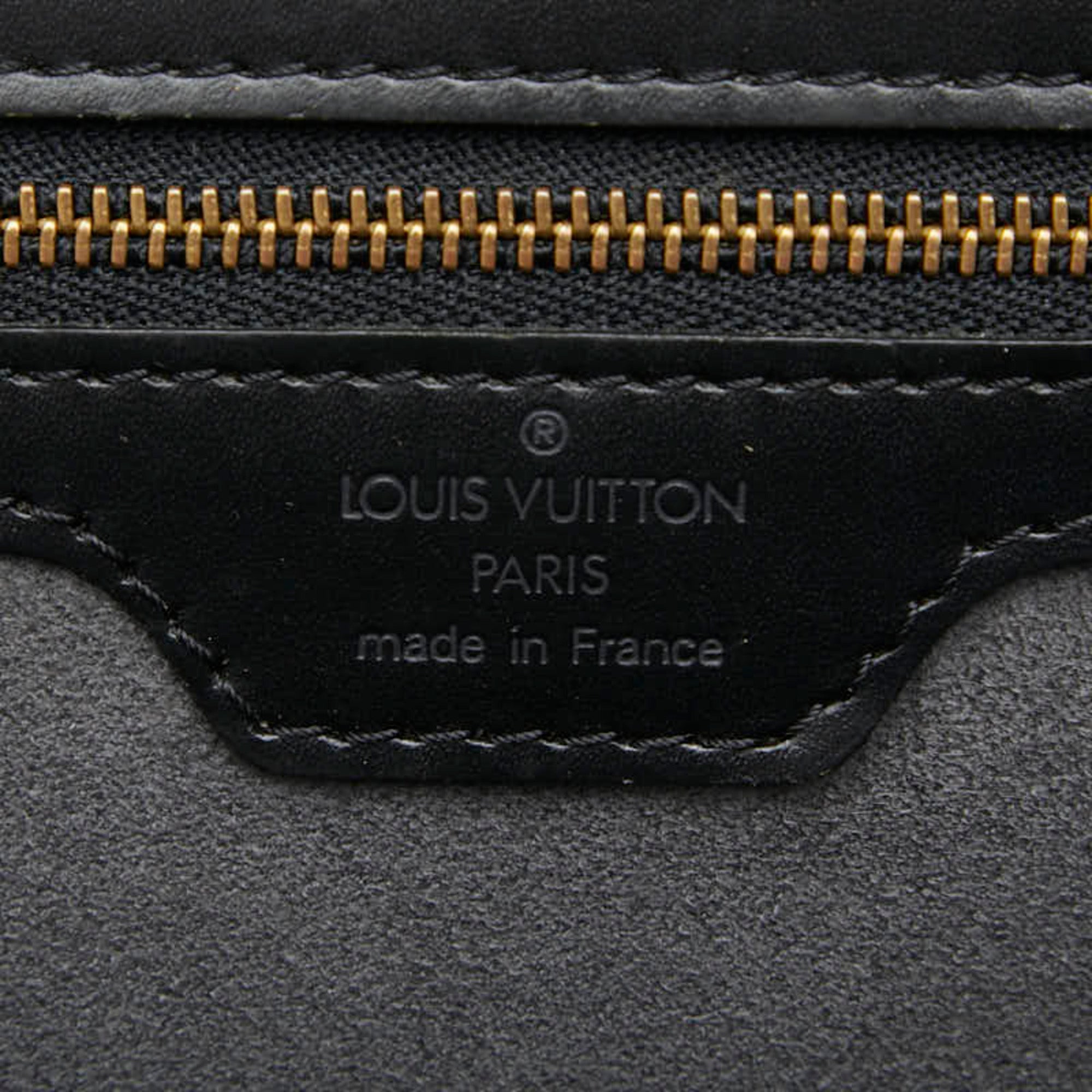 Louis Vuitton Black Noir Leather Shoulder Bag Tote Bag (Pre-Owned)